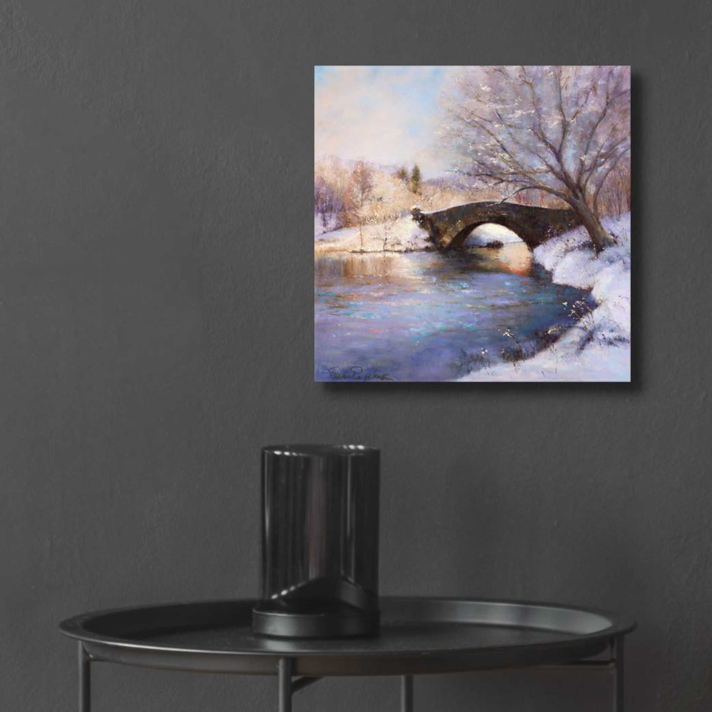 Epic Art 'Central Park Bridge' by Esther Engelman, Acrylic Glass Wall Art,12x12