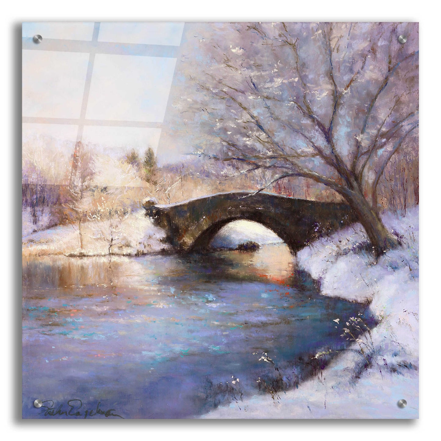 Epic Art 'Central Park Bridge' by Esther Engelman, Acrylic Glass Wall Art,24x24