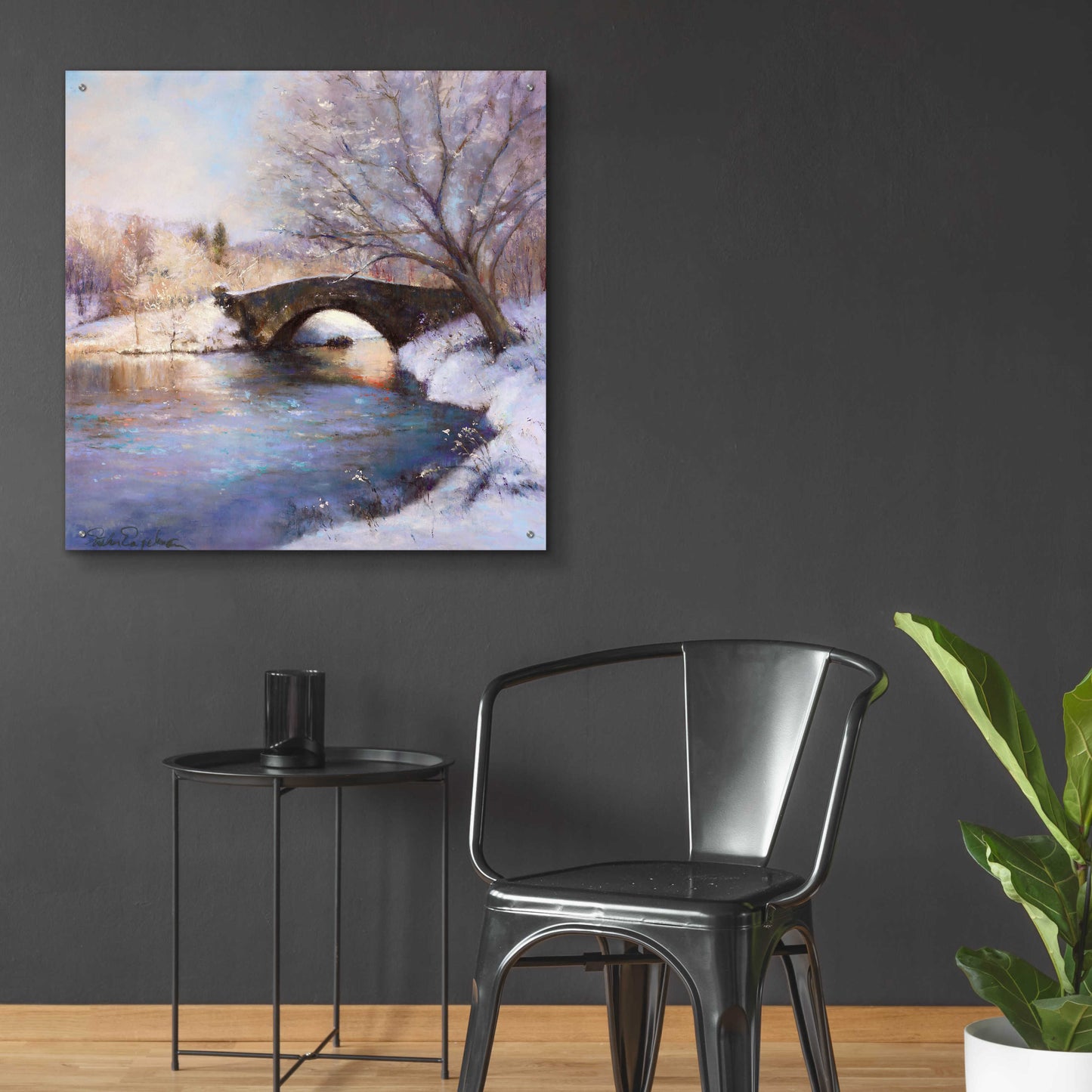 Epic Art 'Central Park Bridge' by Esther Engelman, Acrylic Glass Wall Art,36x36