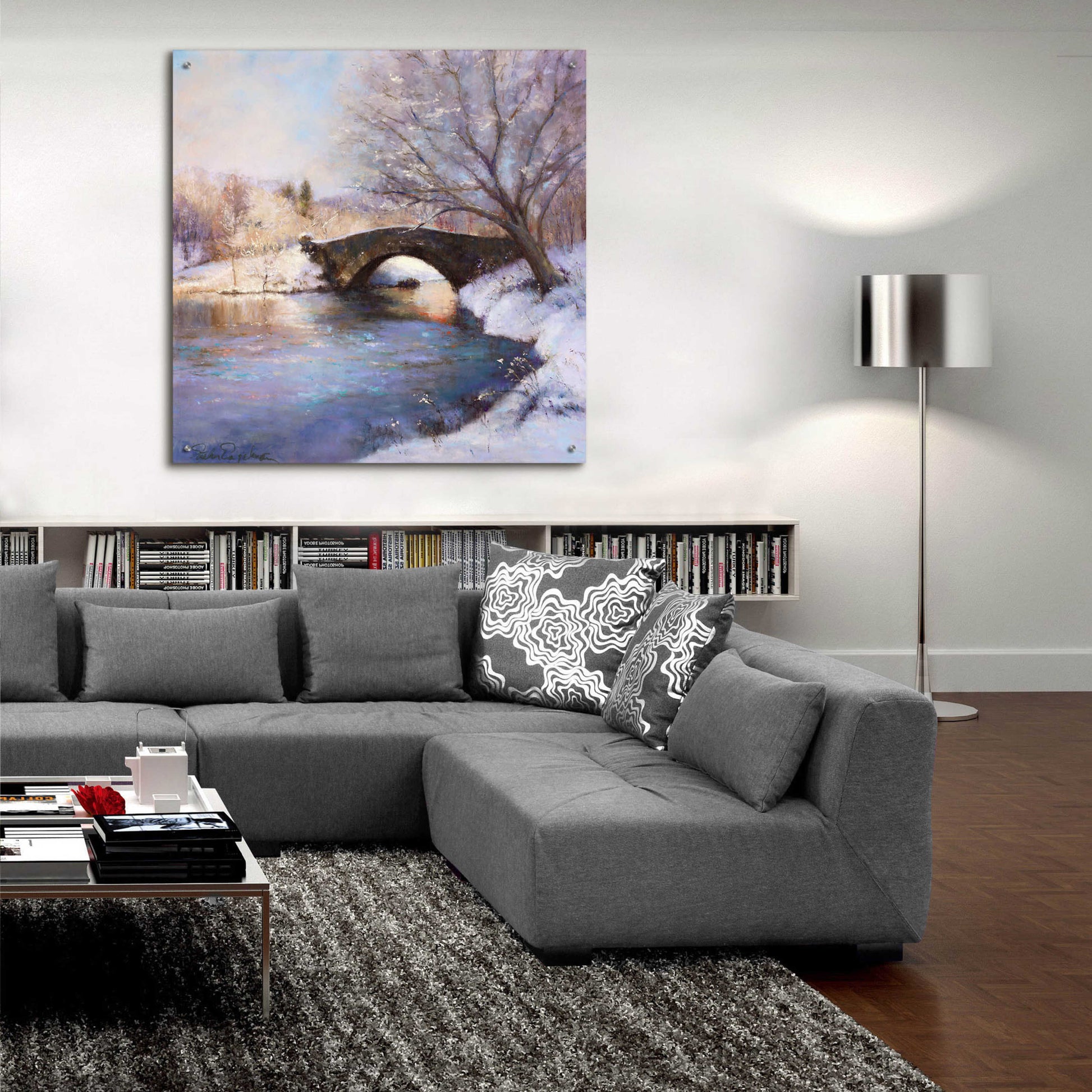 Epic Art 'Central Park Bridge' by Esther Engelman, Acrylic Glass Wall Art,36x36