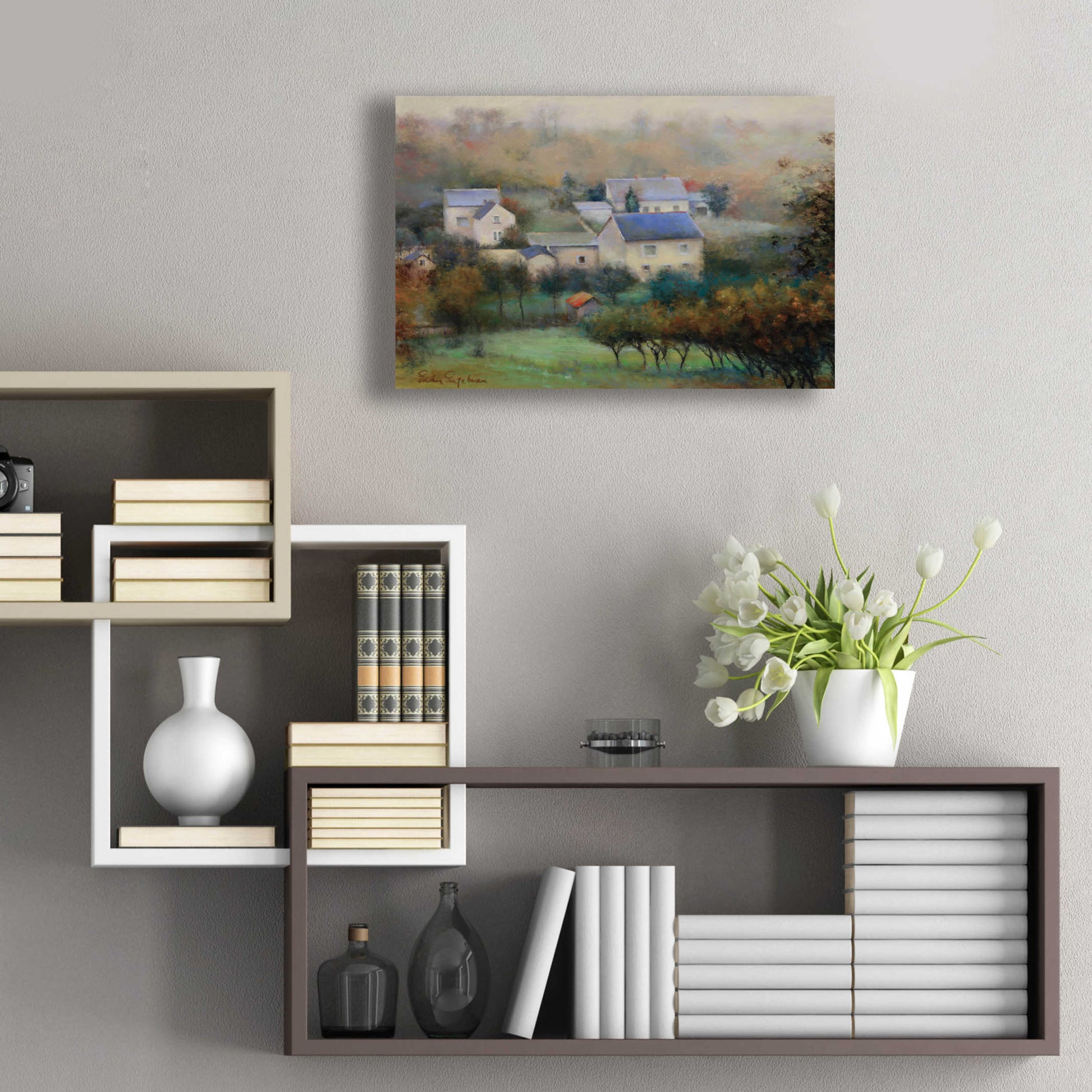 Epic Art 'Countryside Hamlet' by Esther Engelman, Acrylic Glass Wall Art,24x16