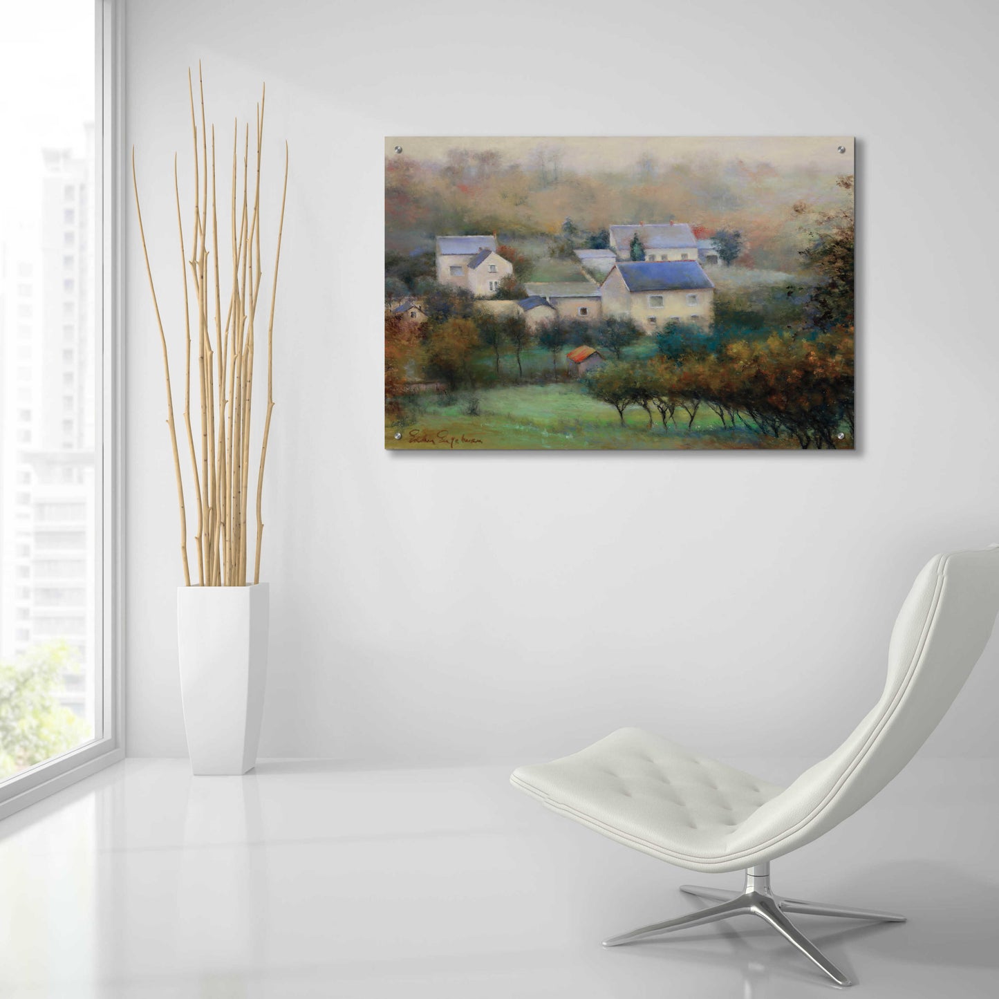 Epic Art 'Countryside Hamlet' by Esther Engelman, Acrylic Glass Wall Art,36x24