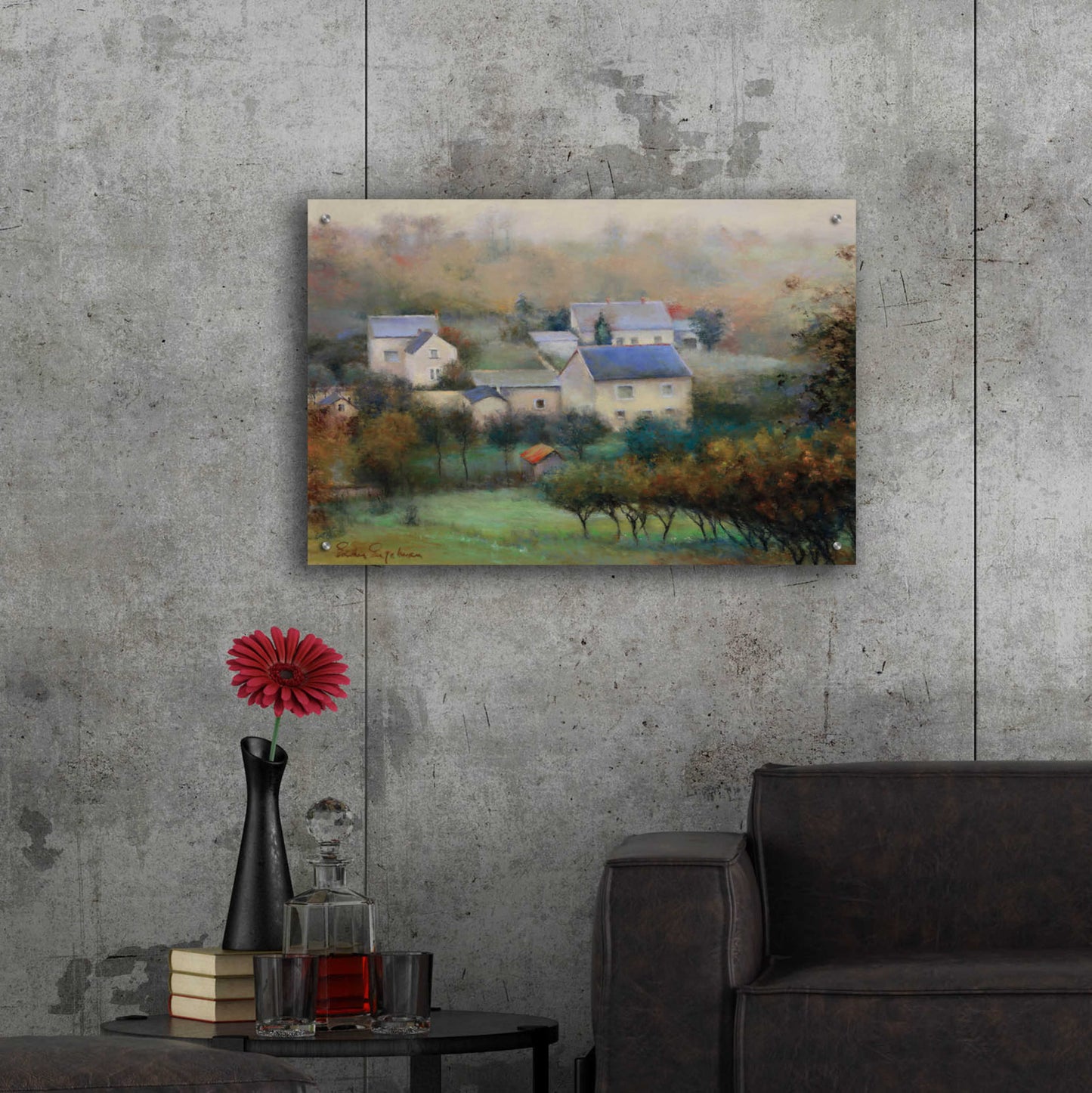 Epic Art 'Countryside Hamlet' by Esther Engelman, Acrylic Glass Wall Art,36x24