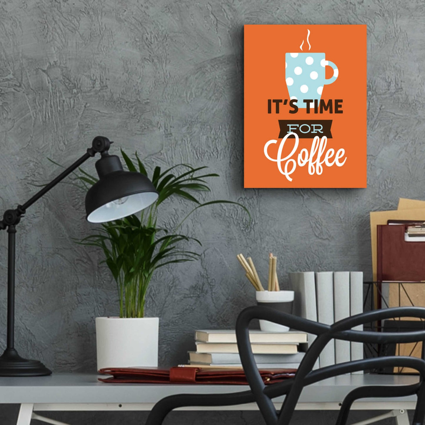 Epic Art 'Coffee Time (Orange)' by Genesis Duncan, Acrylic Glass Wall Art,12x16