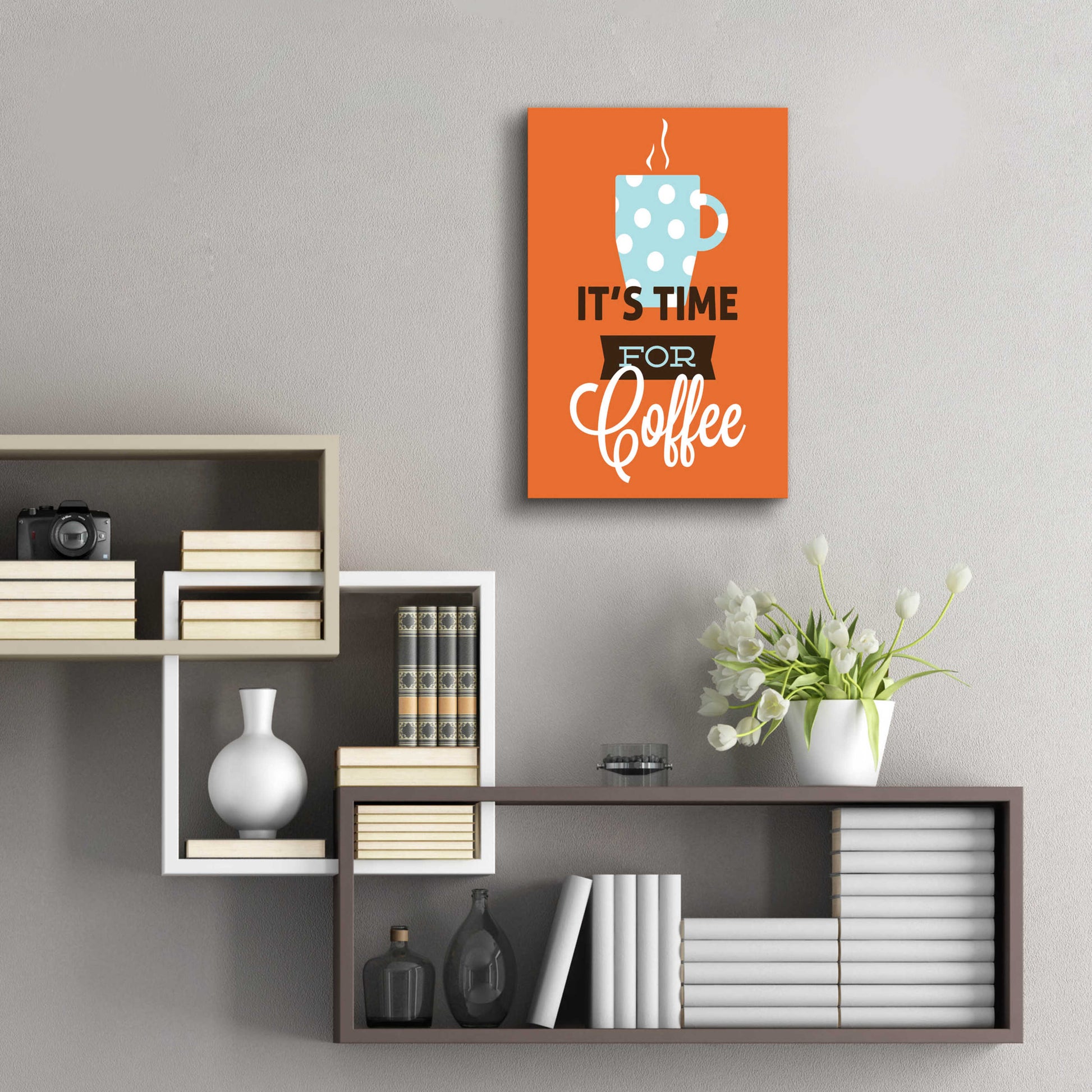 Epic Art 'Coffee Time (Orange)' by Genesis Duncan, Acrylic Glass Wall Art,16x24