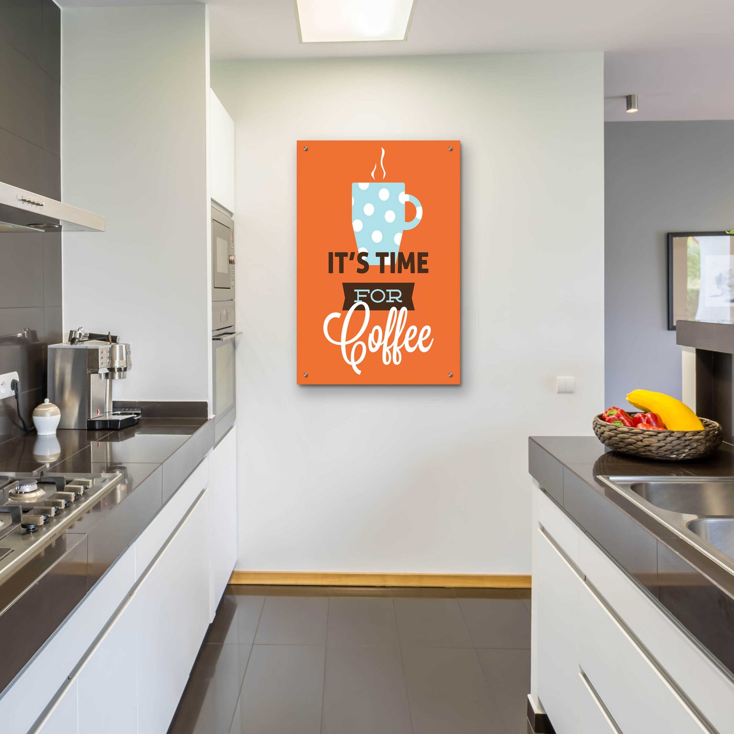 Epic Art 'Coffee Time (Orange)' by Genesis Duncan, Acrylic Glass Wall Art,24x36