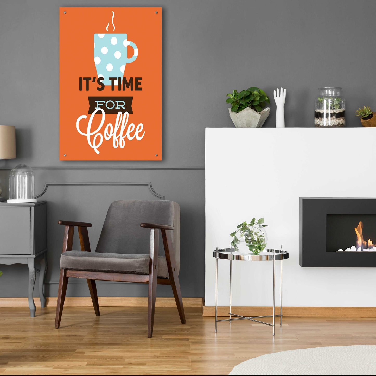 Epic Art 'Coffee Time (Orange)' by Genesis Duncan, Acrylic Glass Wall Art,24x36