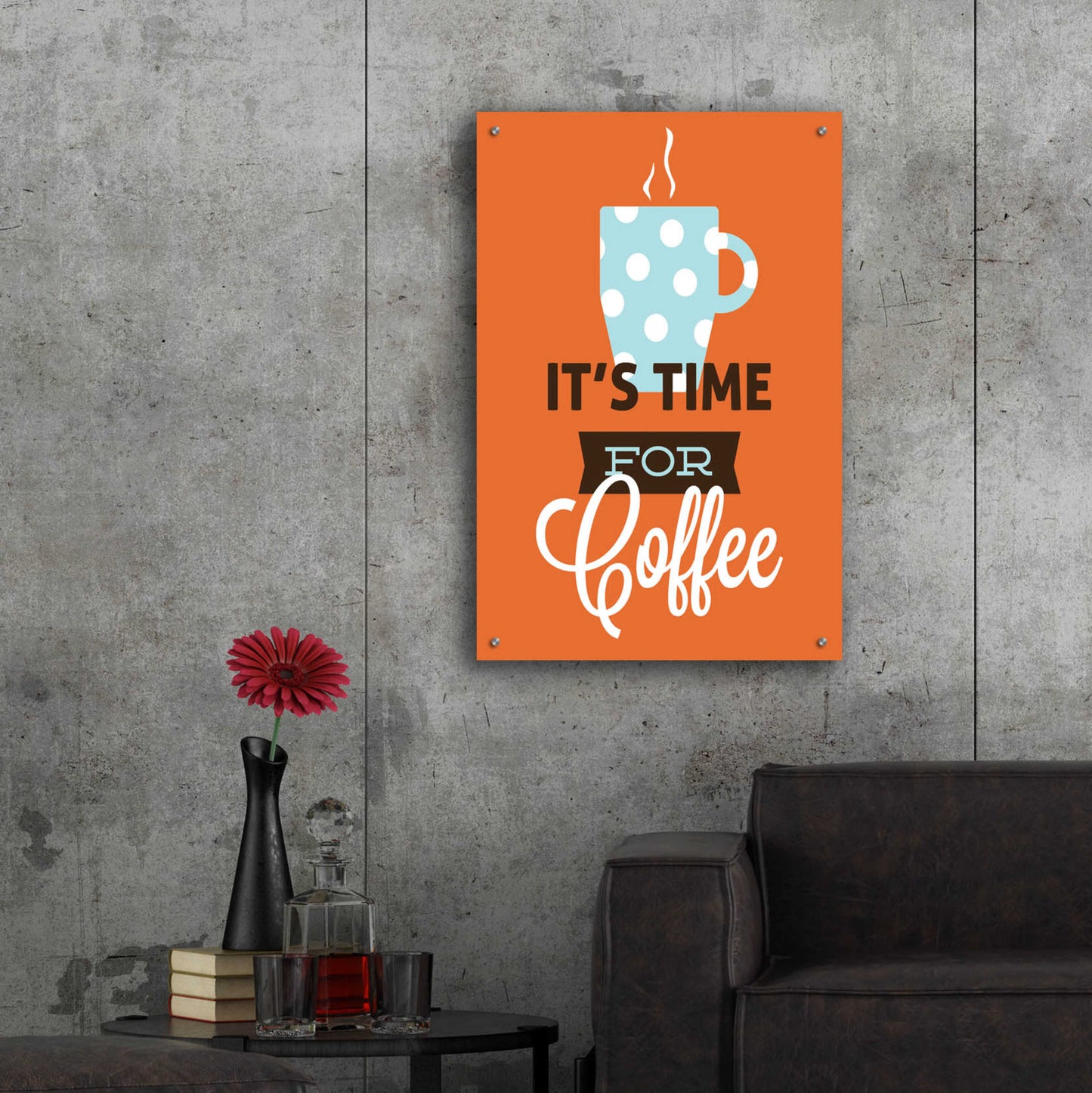 Epic Art 'Coffee Time (Orange)' by Genesis Duncan, Acrylic Glass Wall Art,24x36