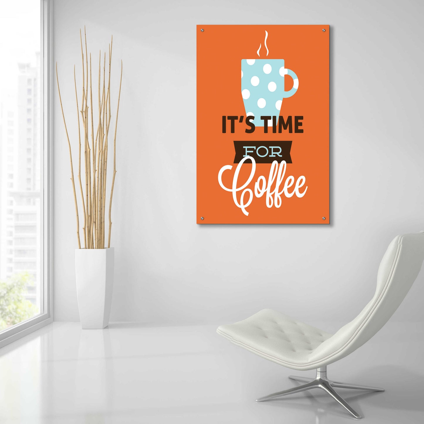 Epic Art 'Coffee Time (Orange)' by Genesis Duncan, Acrylic Glass Wall Art,24x36