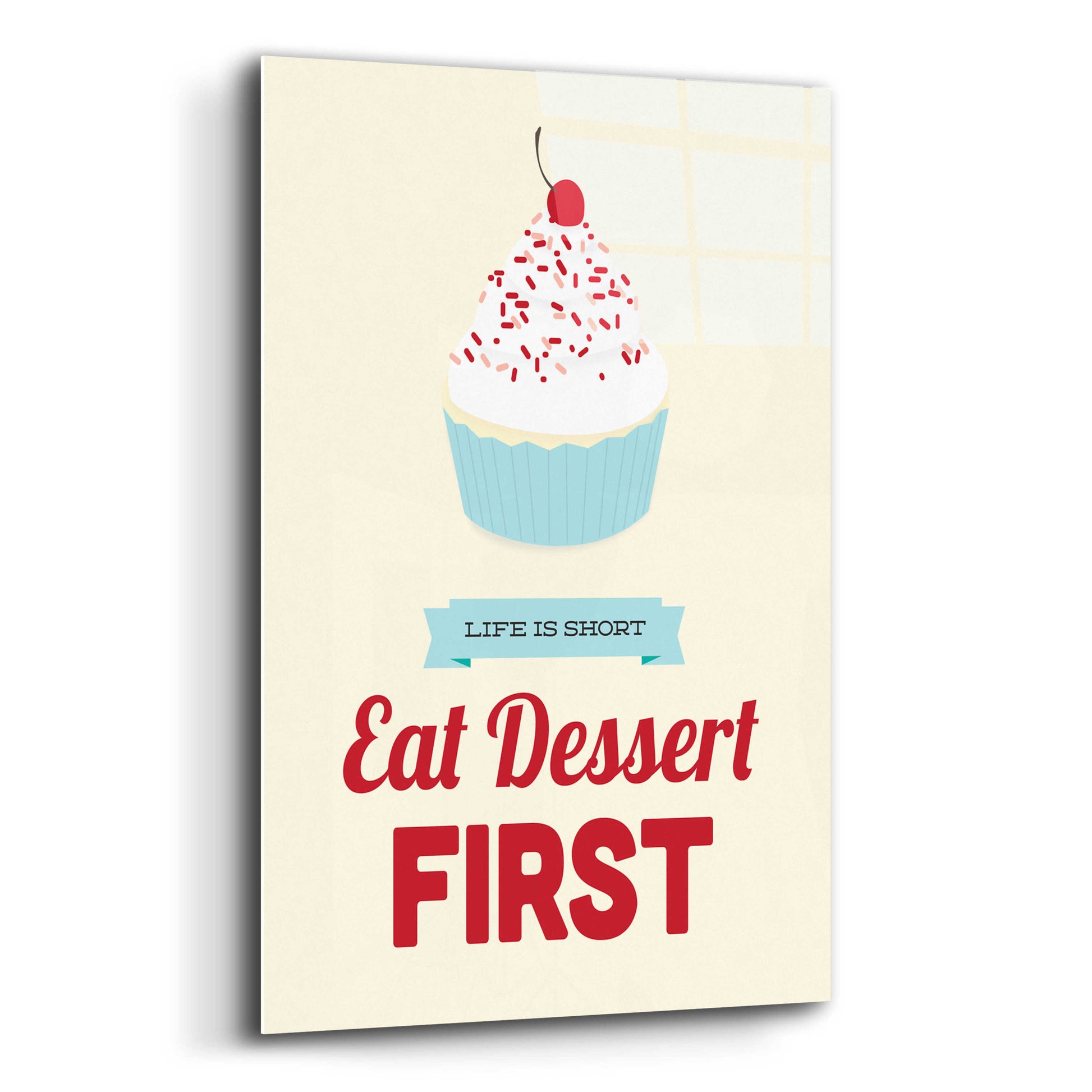 Epic Art 'Eat Dessert First' by Genesis Duncan, Acrylic Glass Wall Art,12x16