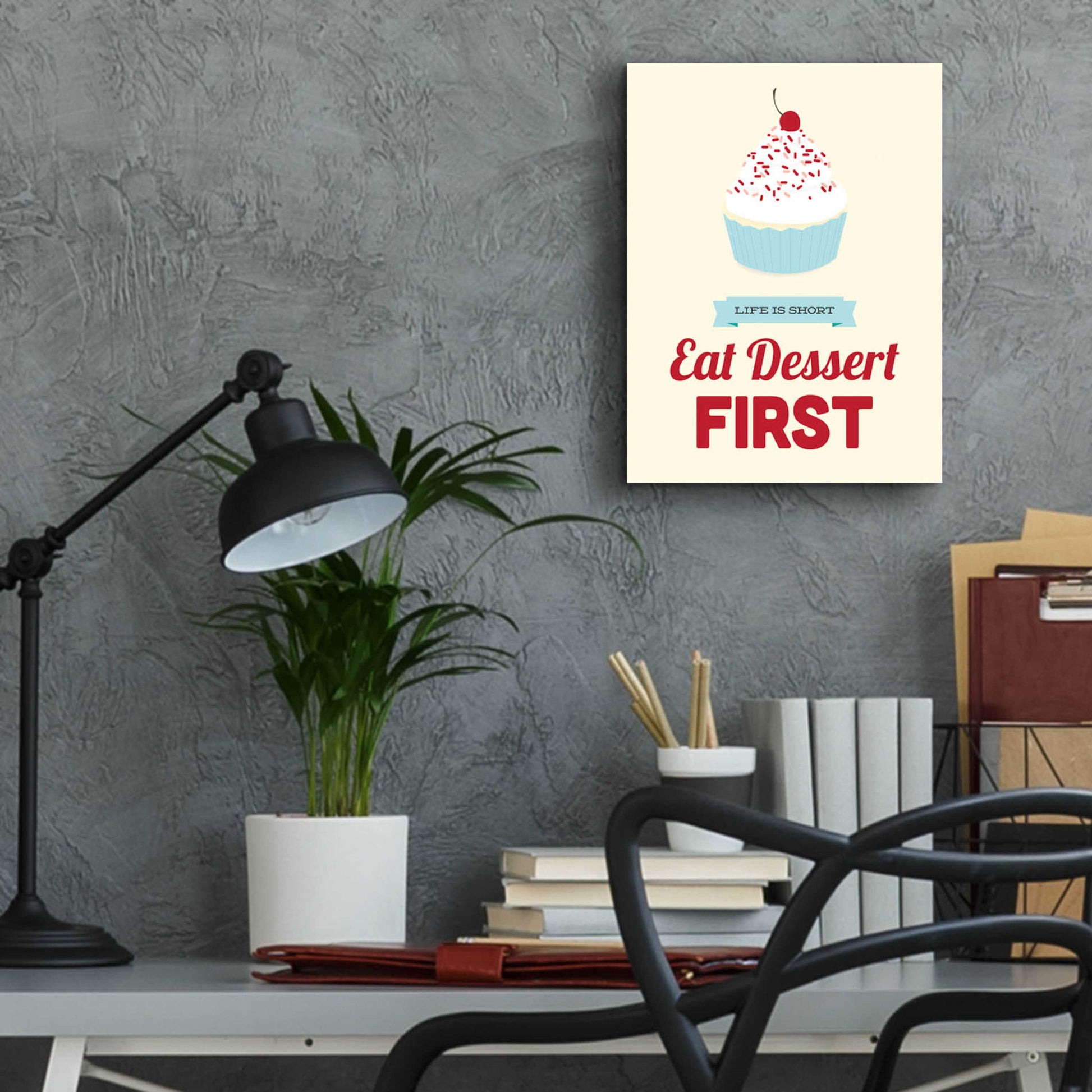 Epic Art 'Eat Dessert First' by Genesis Duncan, Acrylic Glass Wall Art,12x16