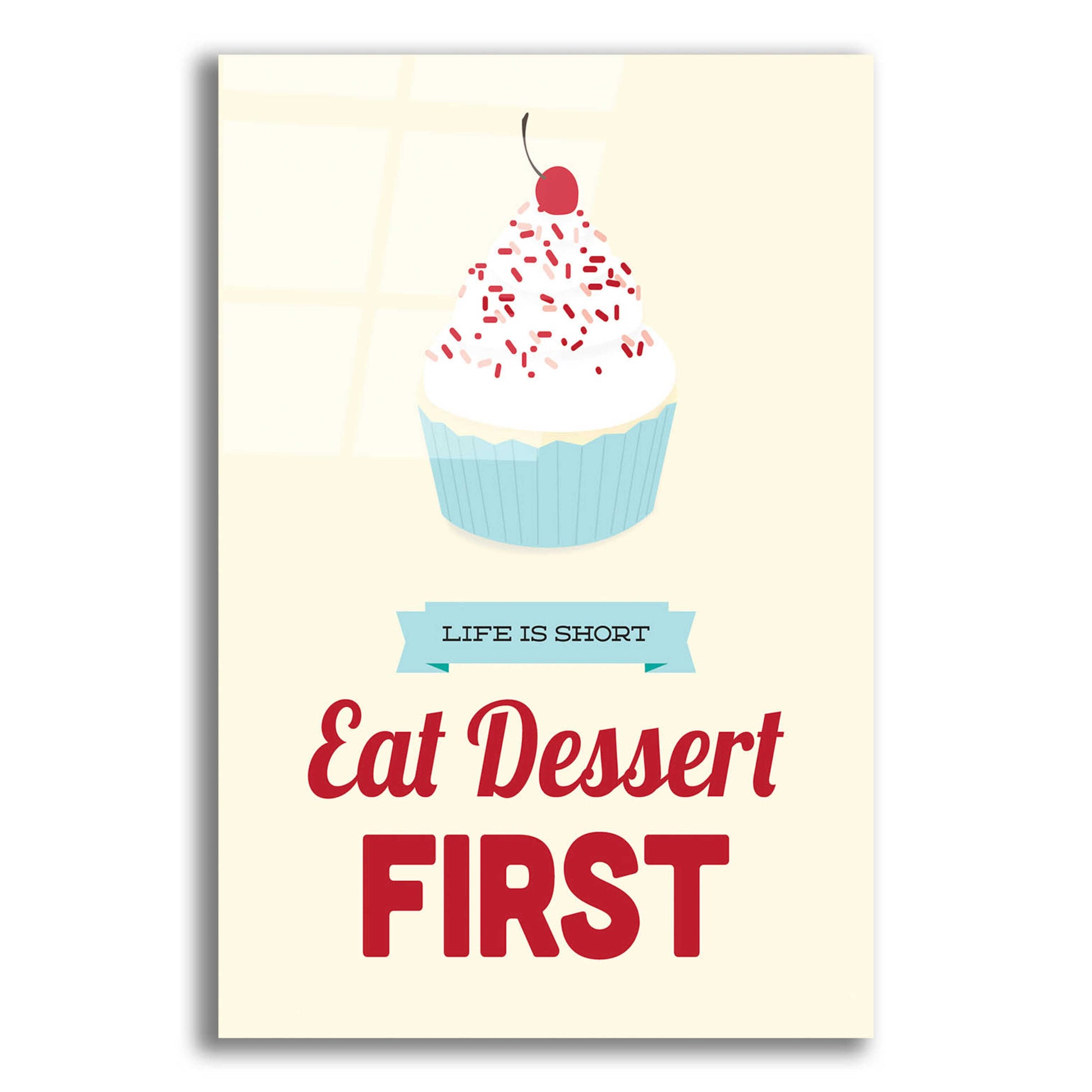 Epic Art 'Eat Dessert First' by Genesis Duncan, Acrylic Glass Wall Art,12x16