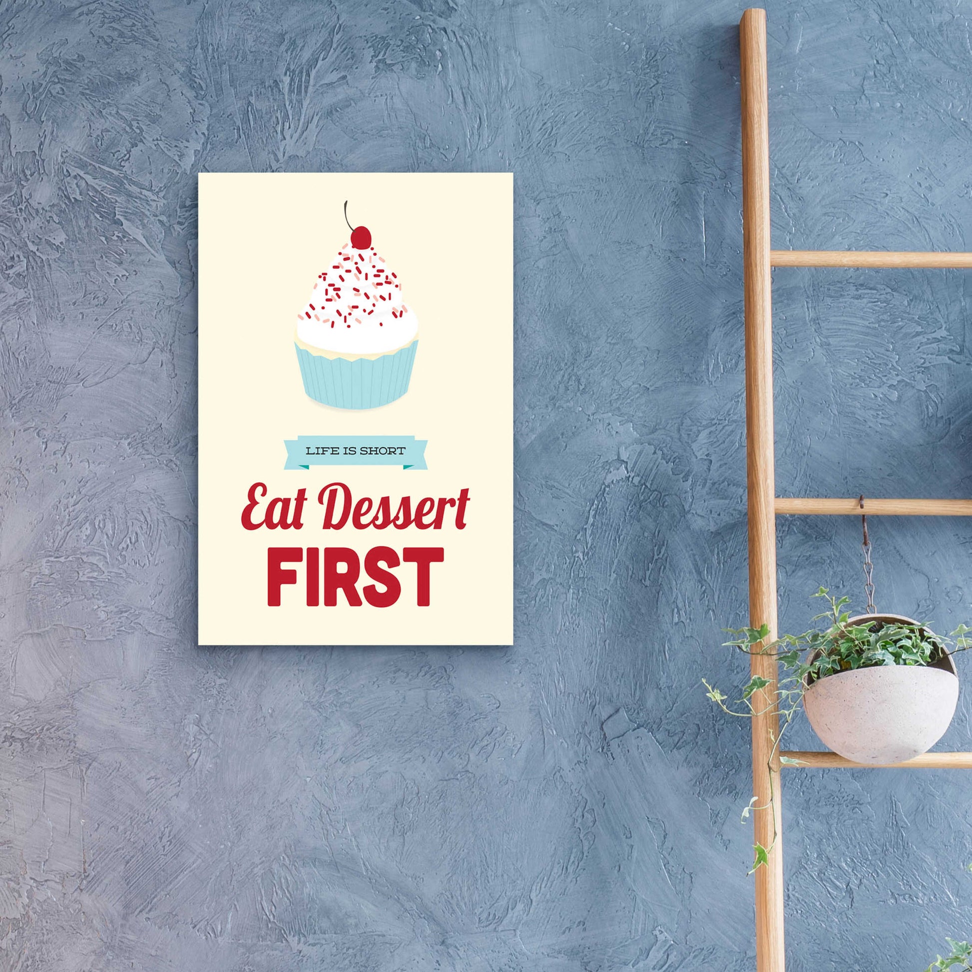 Epic Art 'Eat Dessert First' by Genesis Duncan, Acrylic Glass Wall Art,16x24