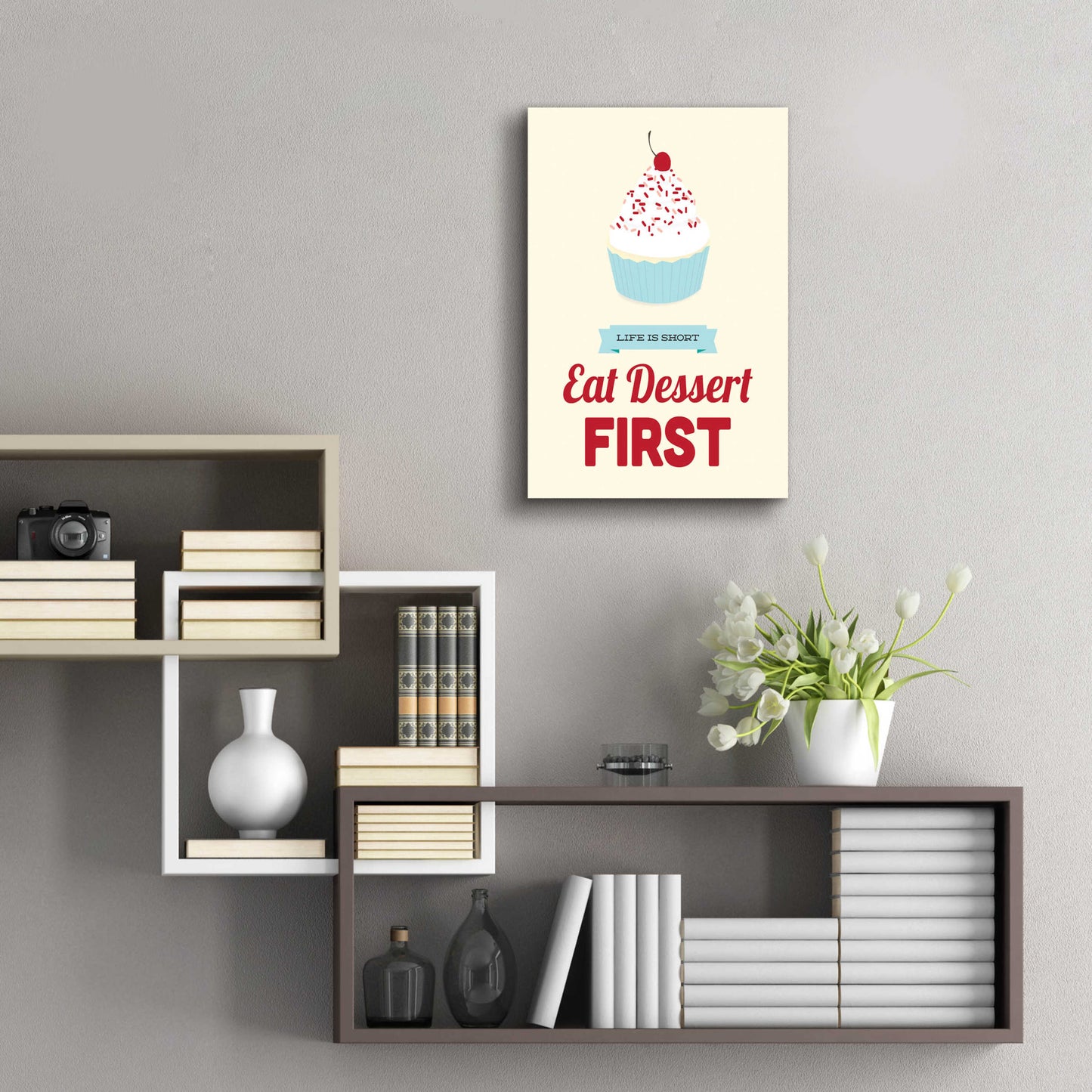 Epic Art 'Eat Dessert First' by Genesis Duncan, Acrylic Glass Wall Art,16x24