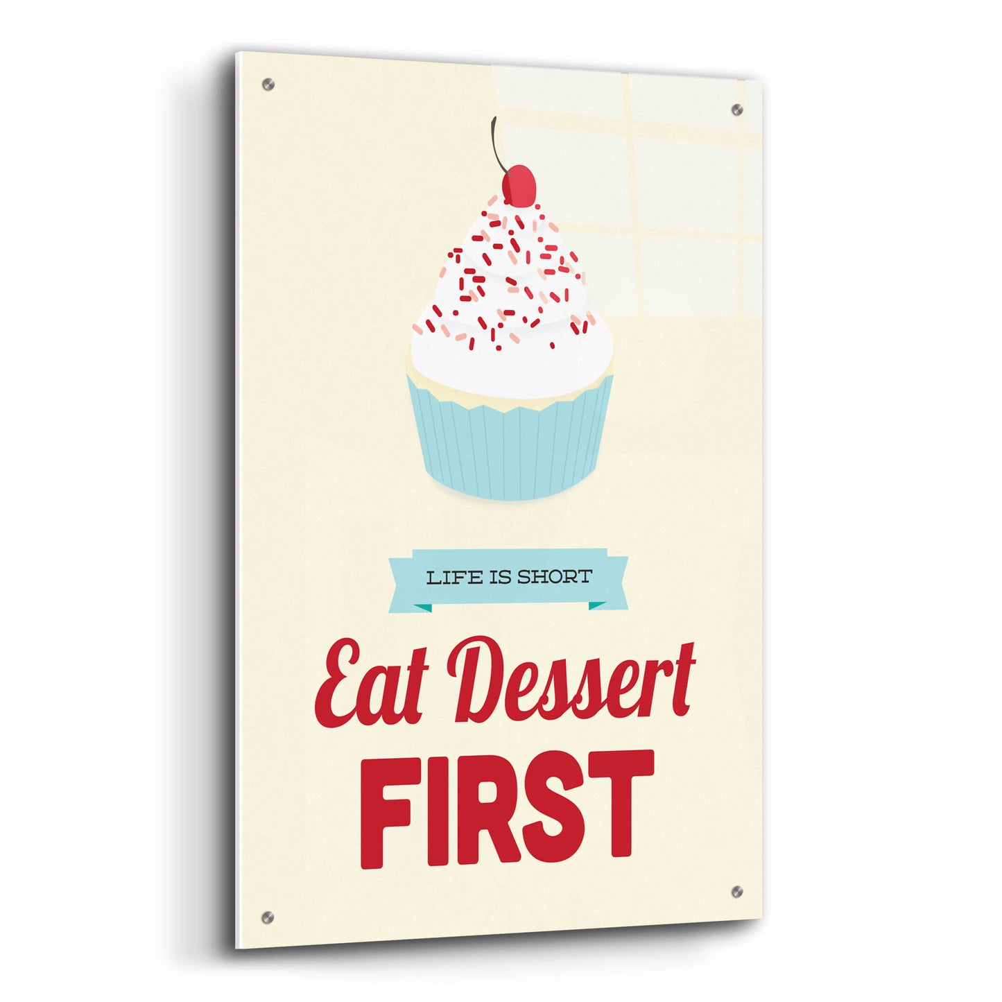 Epic Art 'Eat Dessert First' by Genesis Duncan, Acrylic Glass Wall Art,24x36