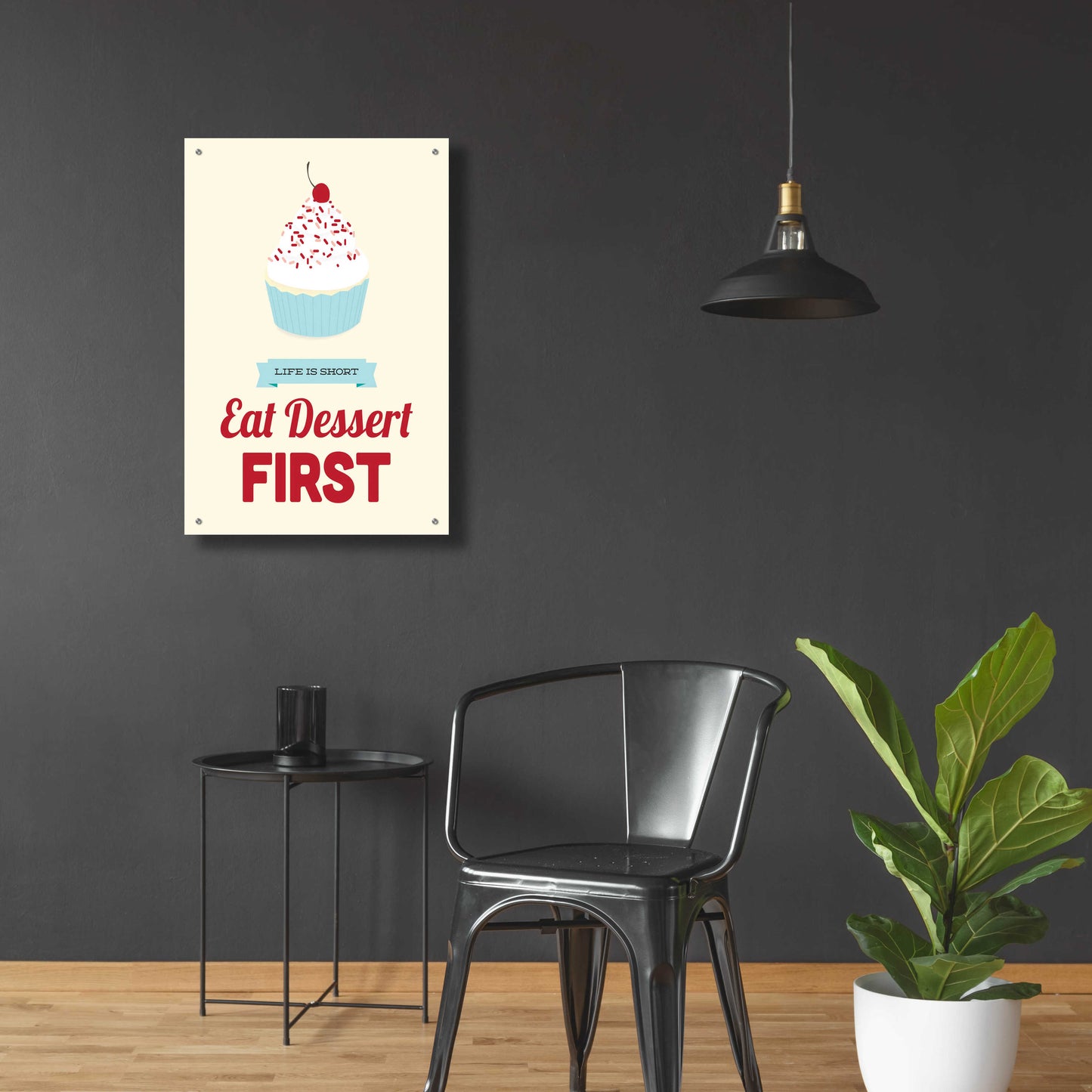 Epic Art 'Eat Dessert First' by Genesis Duncan, Acrylic Glass Wall Art,24x36