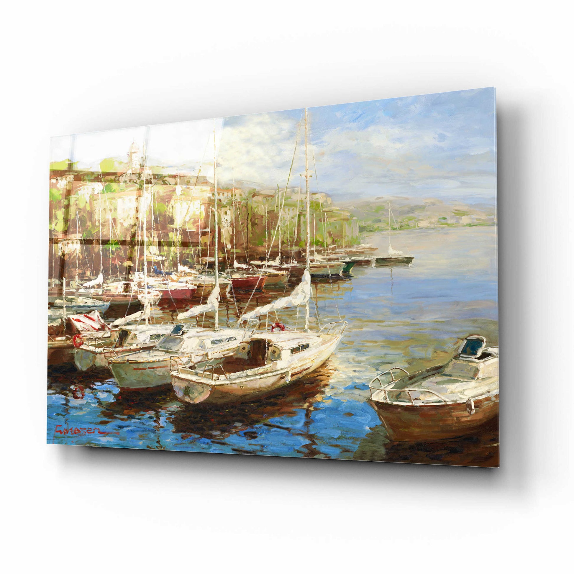 Epic Art 'Harbor Bay' by Furtesen, Acrylic Glass Wall Art,16x12