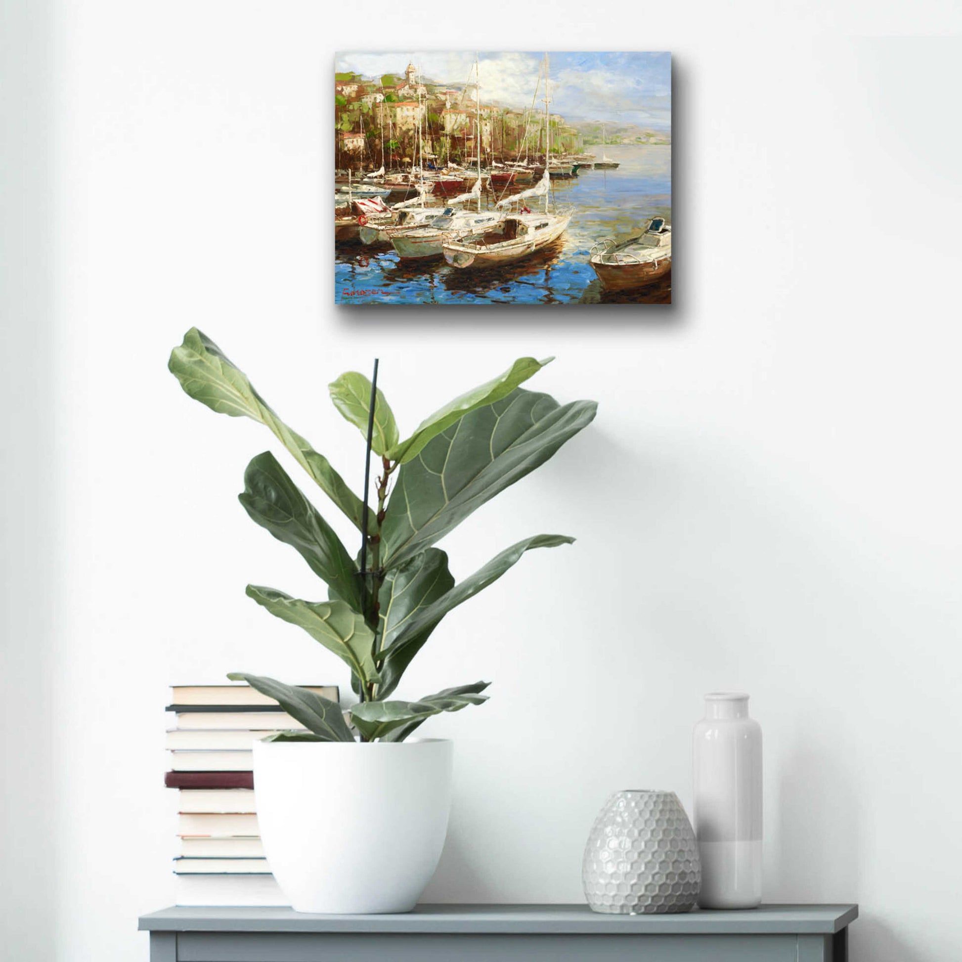 Epic Art 'Harbor Bay' by Furtesen, Acrylic Glass Wall Art,16x12