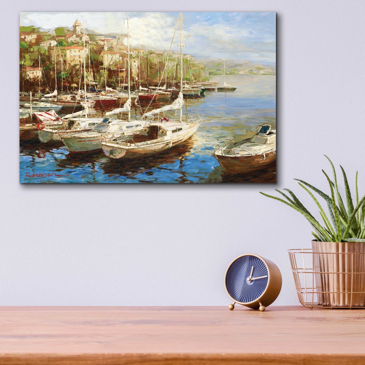 Epic Art 'Harbor Bay' by Furtesen, Acrylic Glass Wall Art,16x12