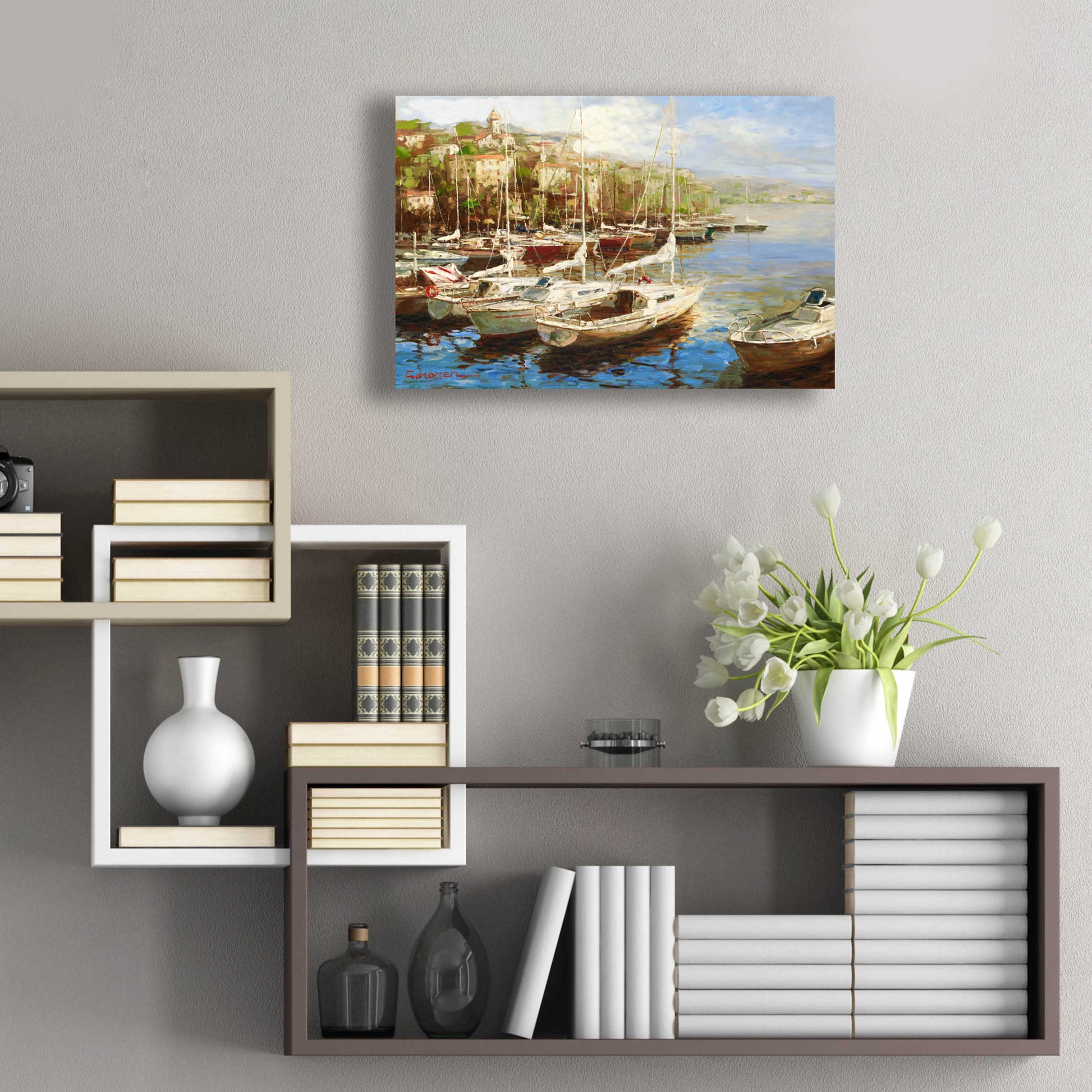 Epic Art 'Harbor Bay' by Furtesen, Acrylic Glass Wall Art,24x16