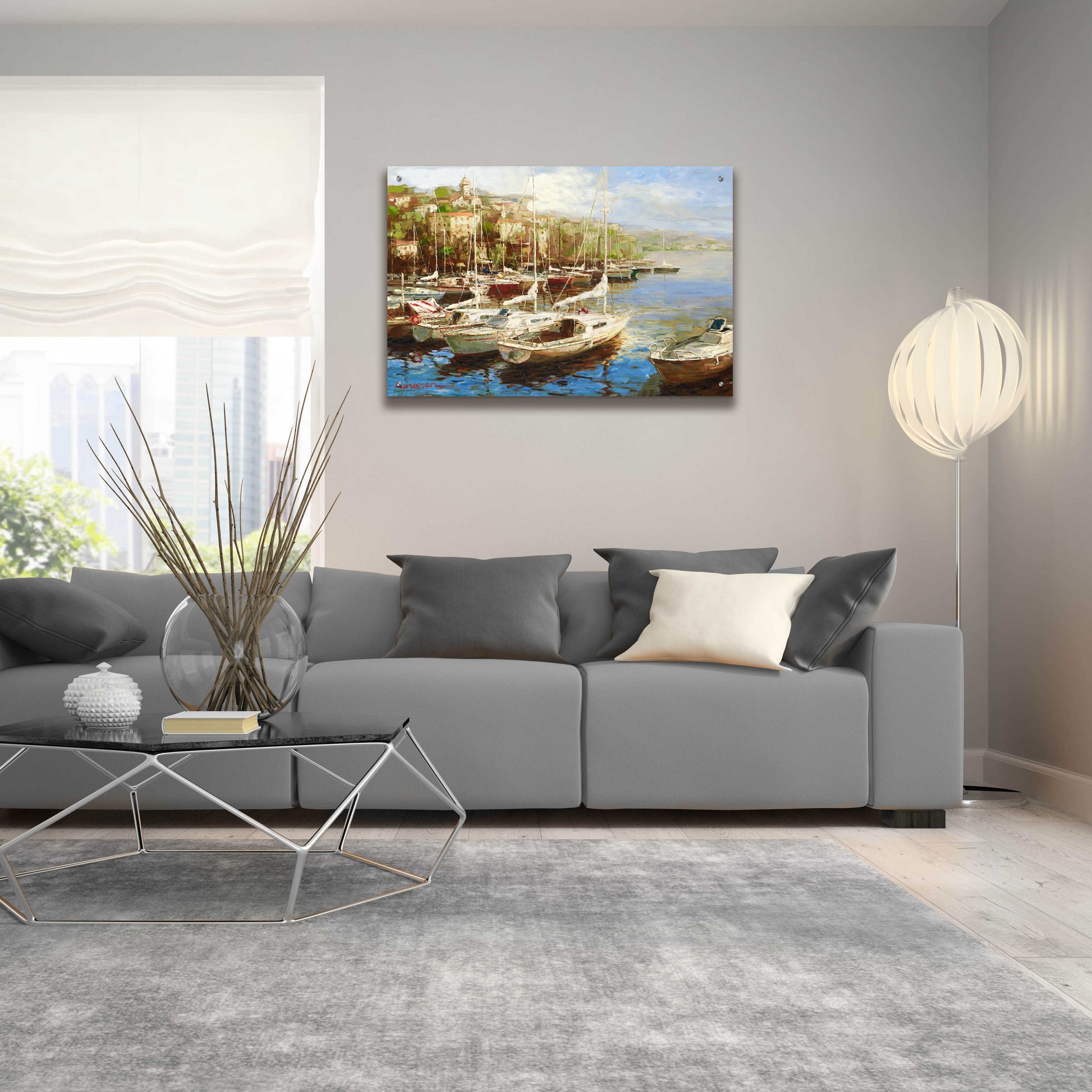 Epic Art 'Harbor Bay' by Furtesen, Acrylic Glass Wall Art,36x24