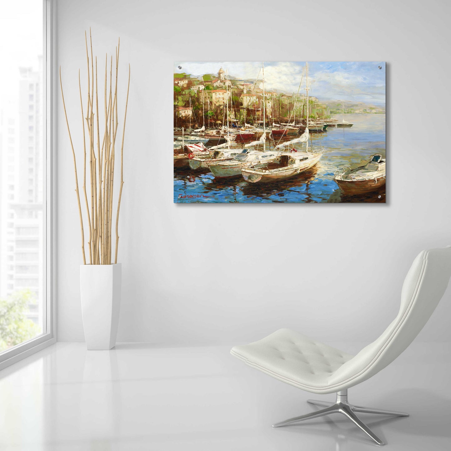 Epic Art 'Harbor Bay' by Furtesen, Acrylic Glass Wall Art,36x24