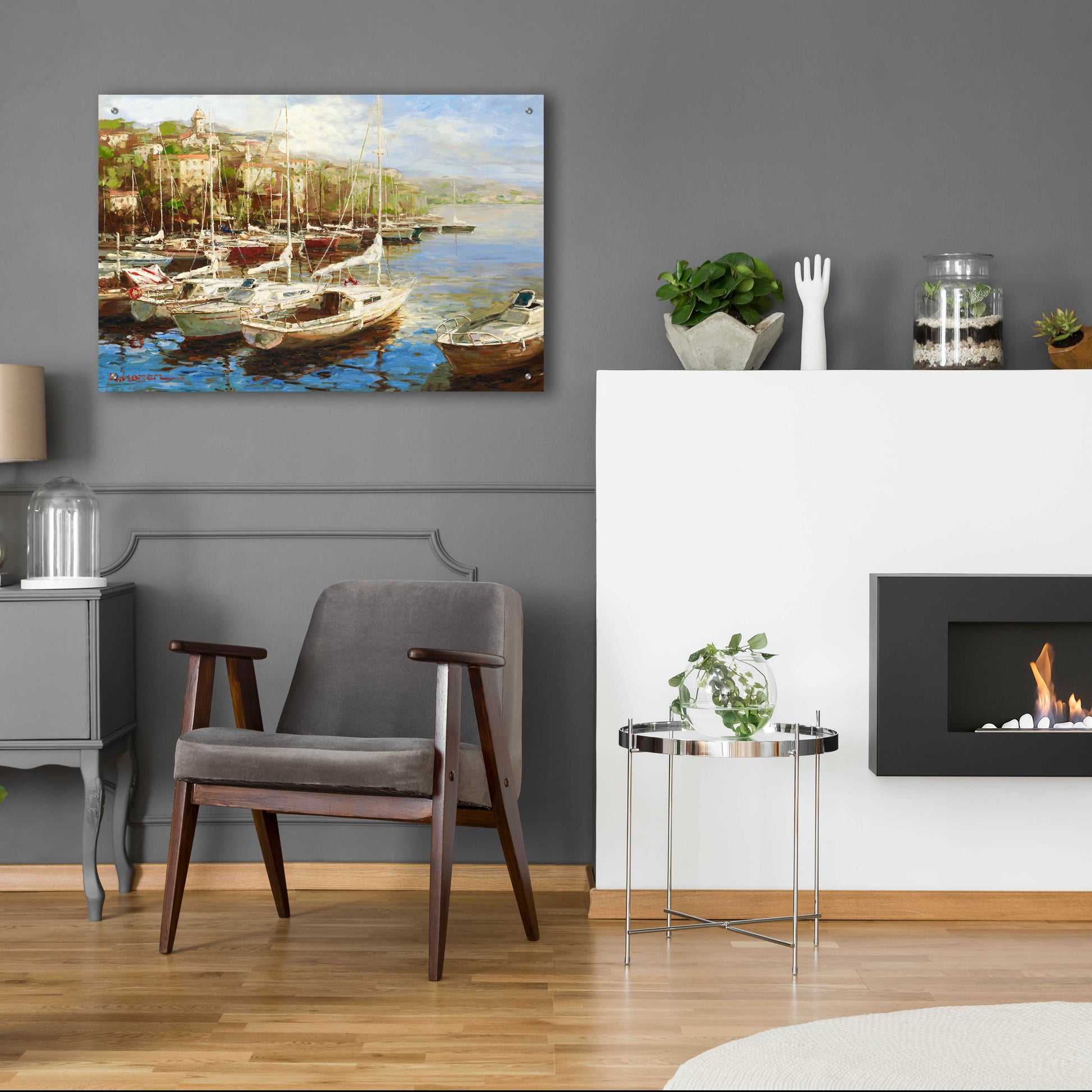 Epic Art 'Harbor Bay' by Furtesen, Acrylic Glass Wall Art,36x24