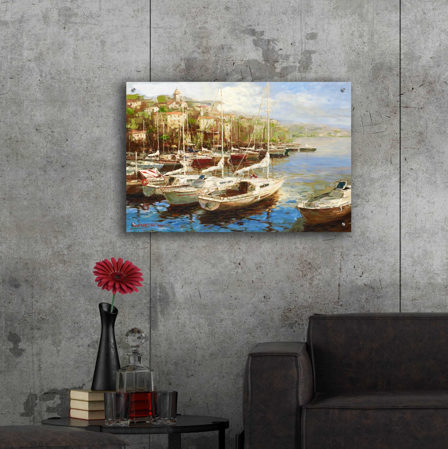 Epic Art 'Harbor Bay' by Furtesen, Acrylic Glass Wall Art,36x24