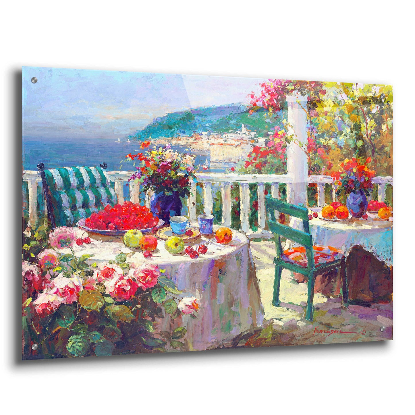 Epic Art 'Terrace Brunch' by Furtesen, Acrylic Glass Wall Art,36x24