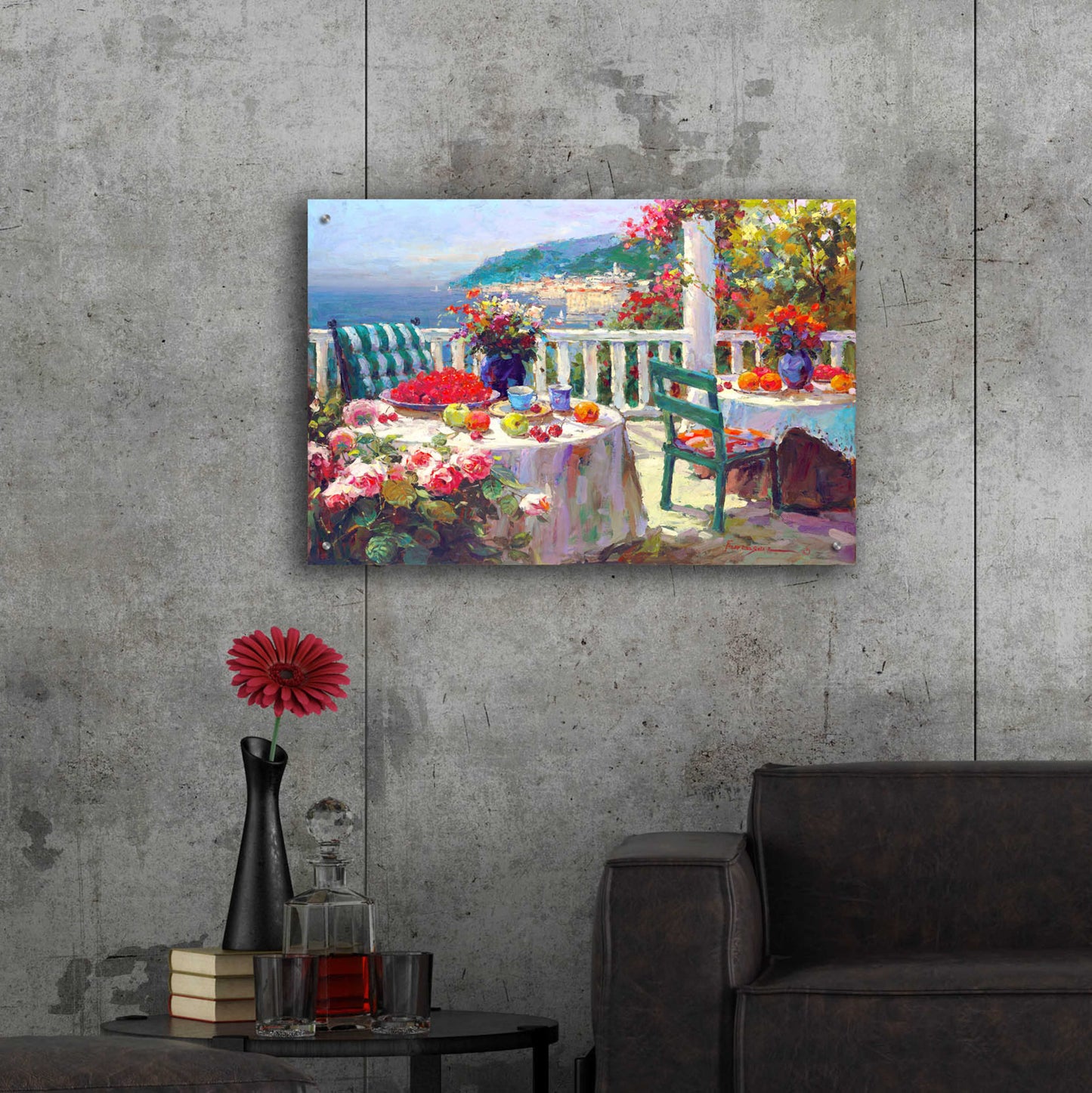 Epic Art 'Terrace Brunch' by Furtesen, Acrylic Glass Wall Art,36x24