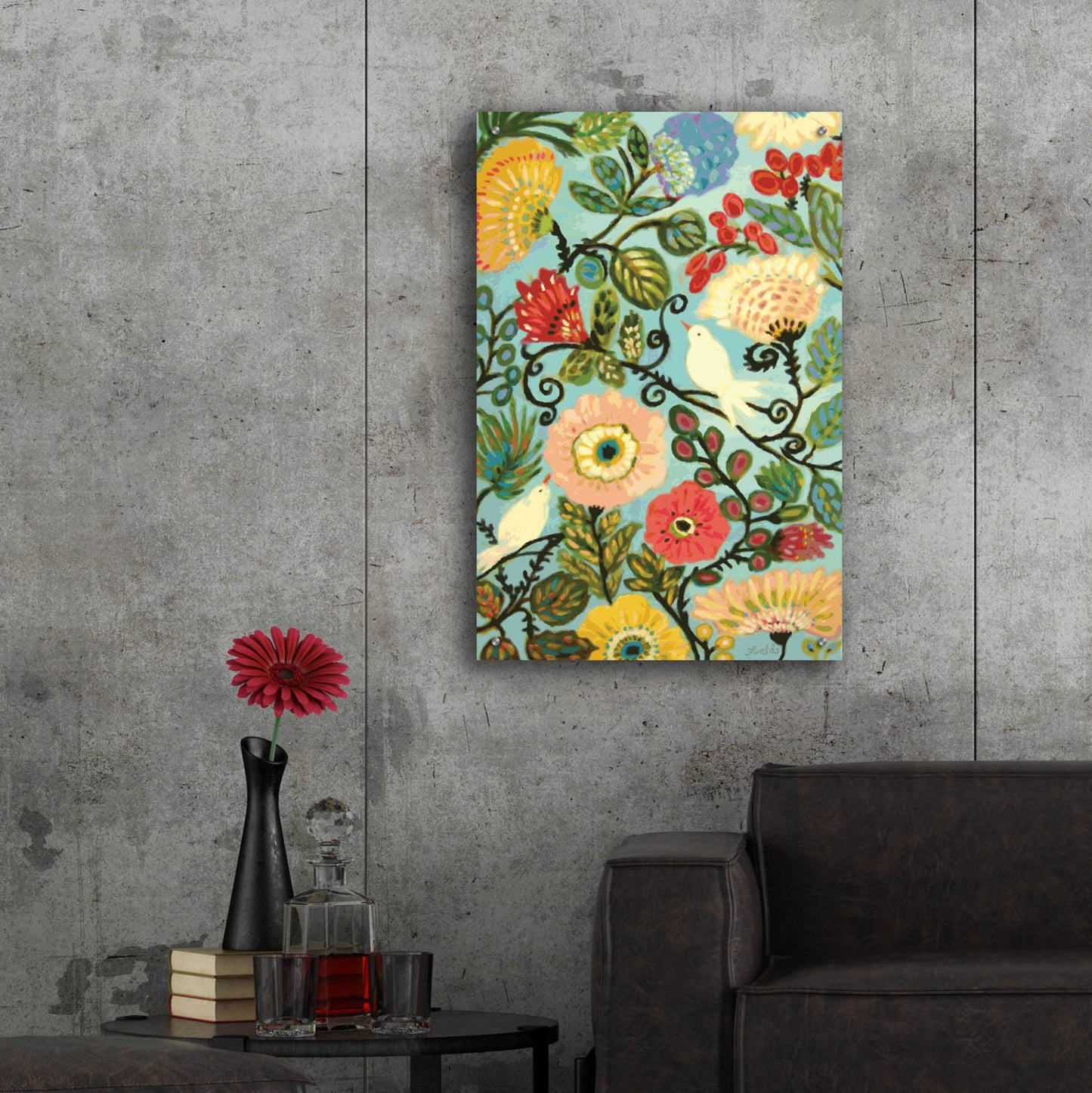 Epic Art 'Sweet Cottage Garden' by Karen Fields, Acrylic Glass Wall Art,24x36