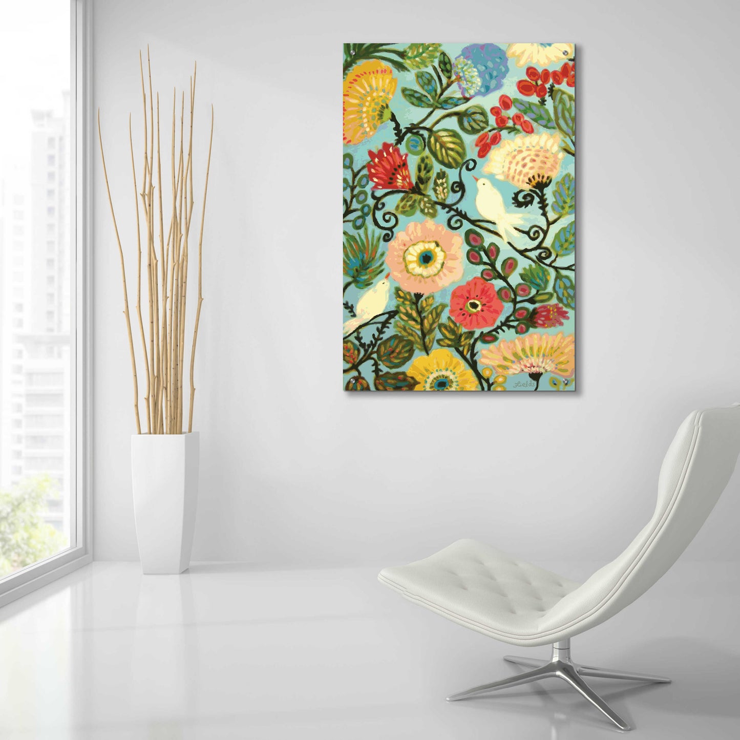 Epic Art 'Sweet Cottage Garden' by Karen Fields, Acrylic Glass Wall Art,24x36