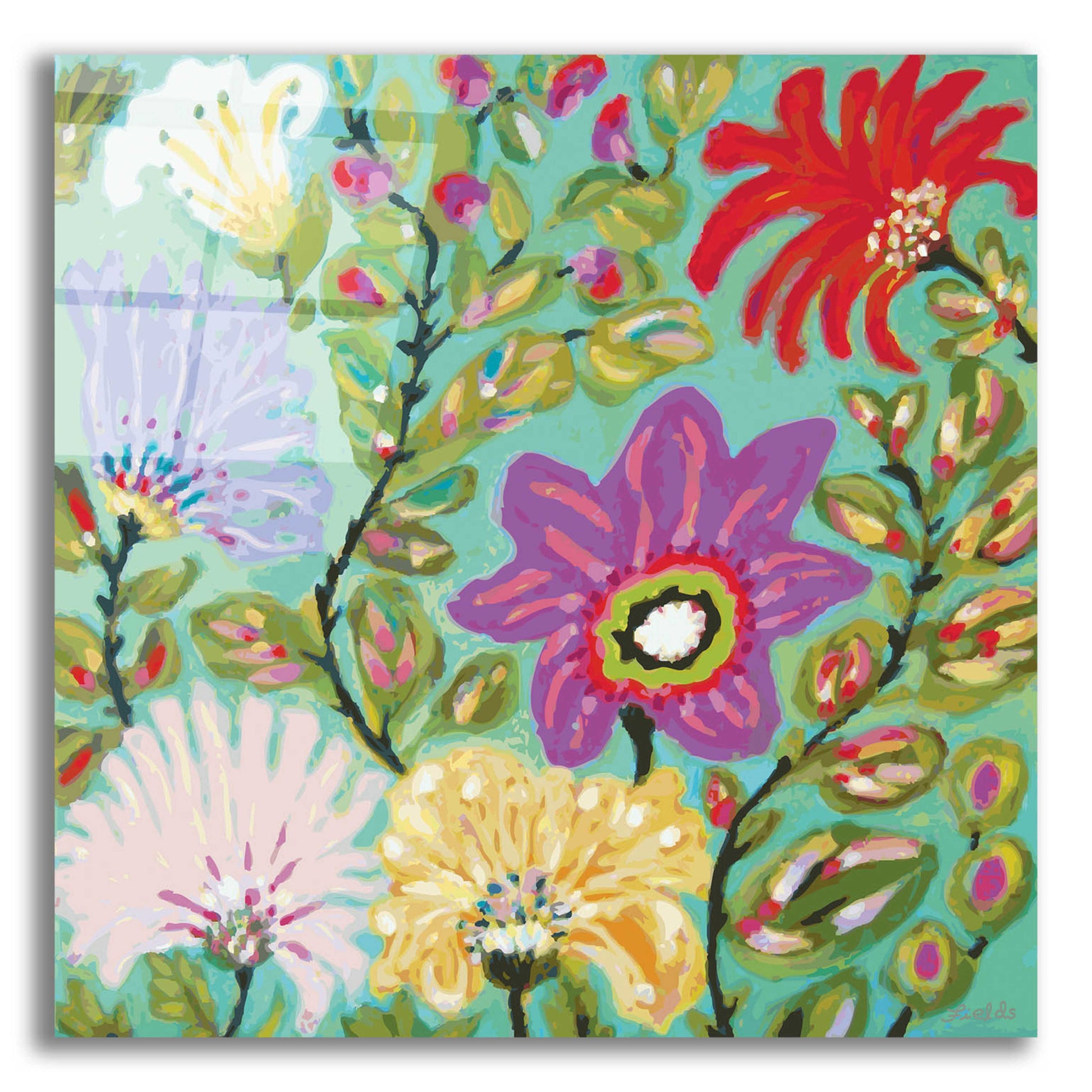 Epic Art 'Liberty Garden' by Karen Fields, Acrylic Glass Wall Art,12x12