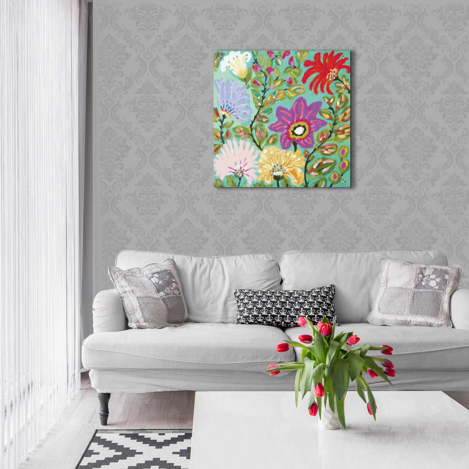 Epic Art 'Liberty Garden' by Karen Fields, Acrylic Glass Wall Art,24x24