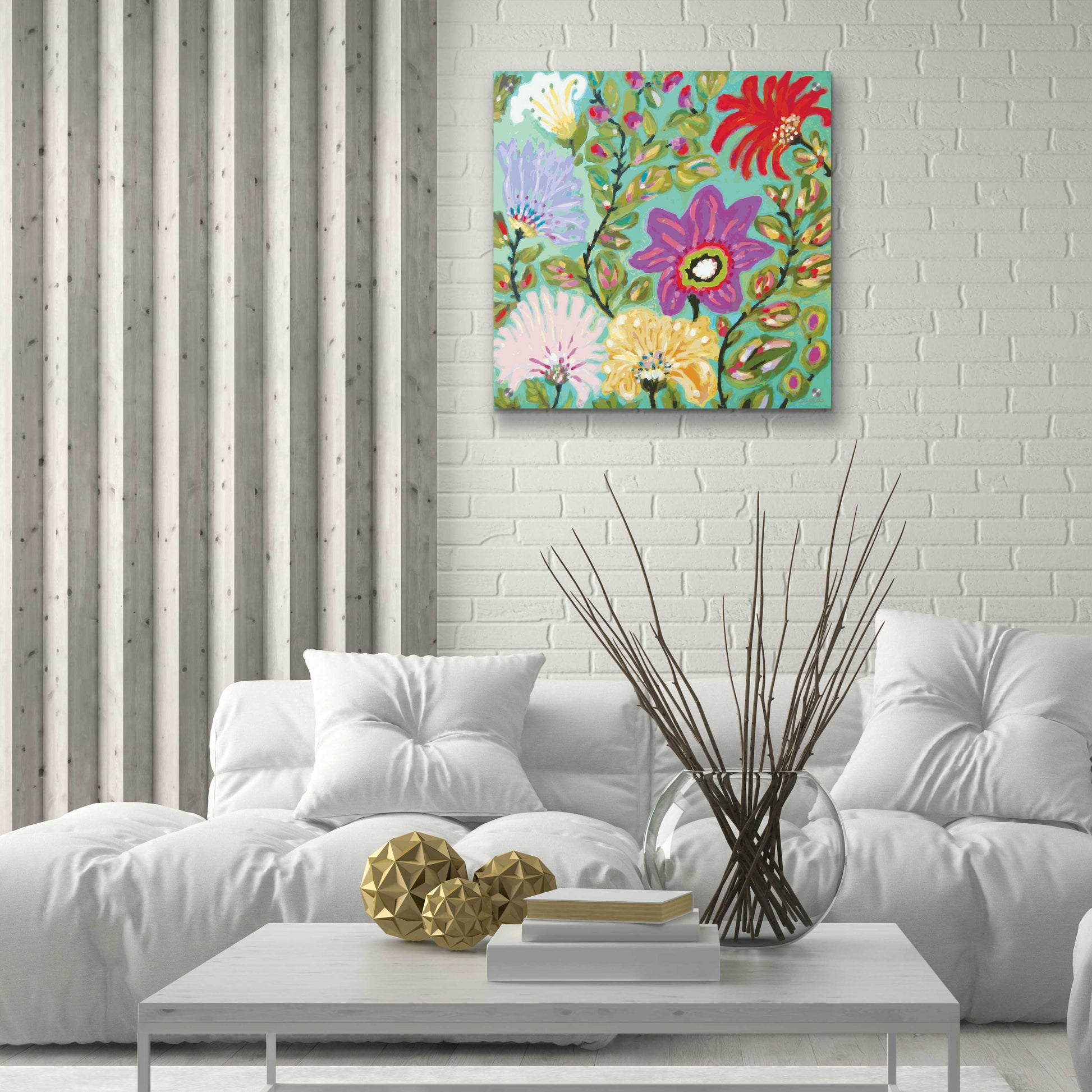 Epic Art 'Liberty Garden' by Karen Fields, Acrylic Glass Wall Art,24x24