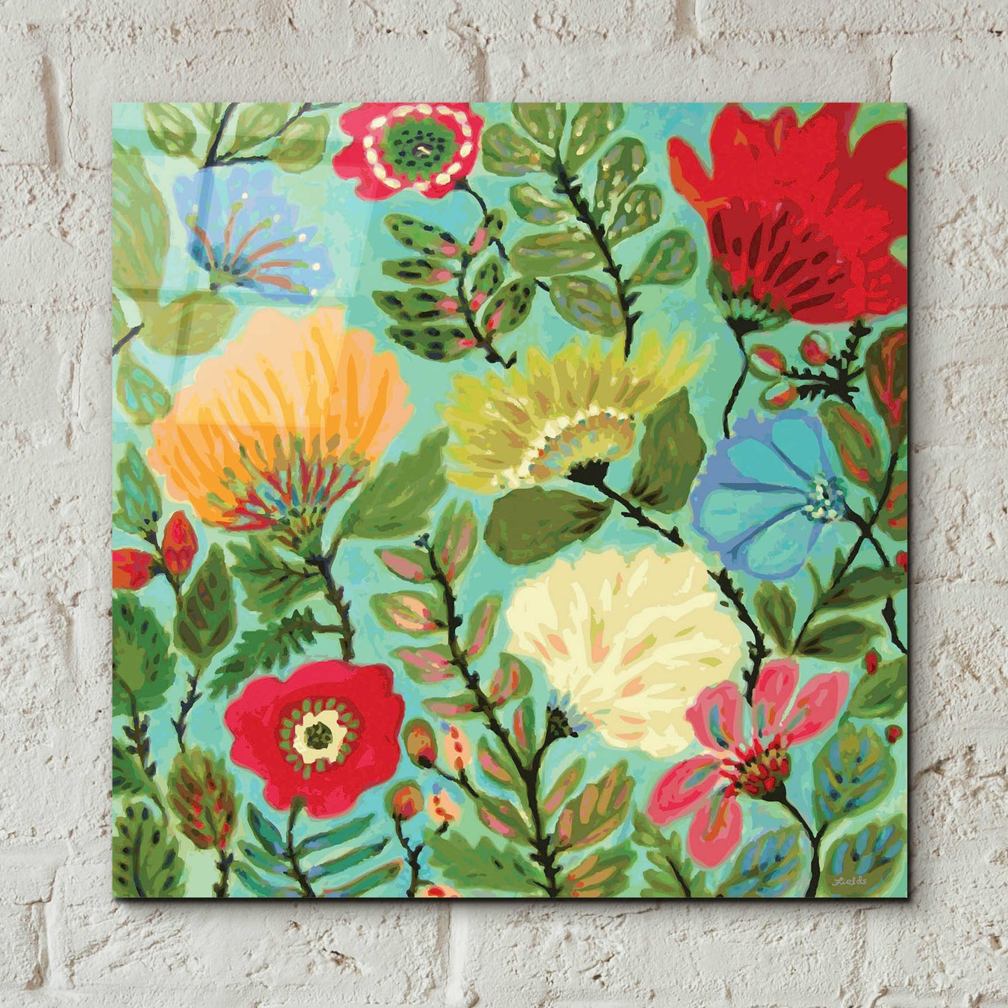 Epic Art 'Freedom Garden' by Karen Fields, Acrylic Glass Wall Art,12x12