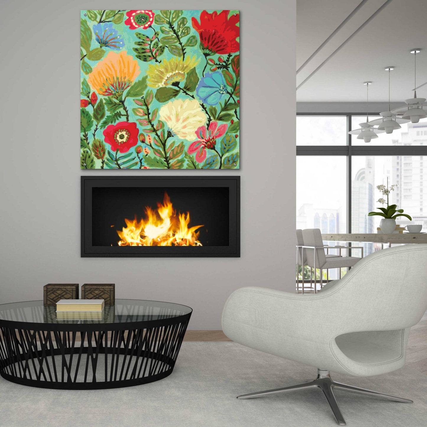 Epic Art 'Freedom Garden' by Karen Fields, Acrylic Glass Wall Art,36x36