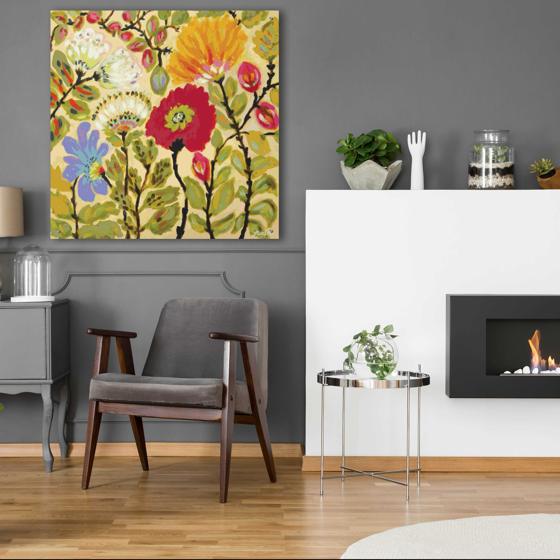 Epic Art 'Autumn Fresh Garden' by Karen Fields, Acrylic Glass Wall Art,36x36