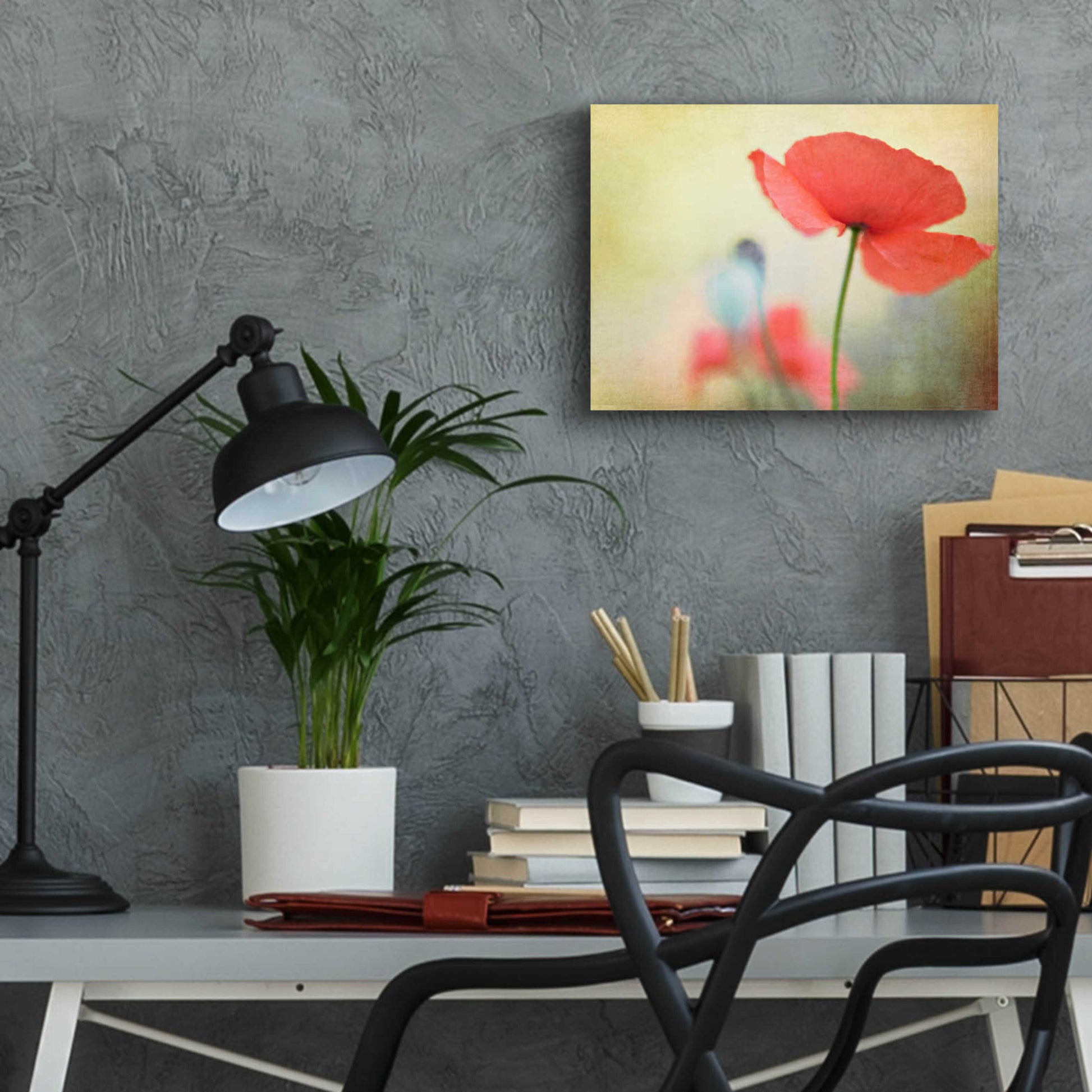 Epic Art 'Poppy' by Kim Fearheiley, Acrylic Glass Wall Art,16x12