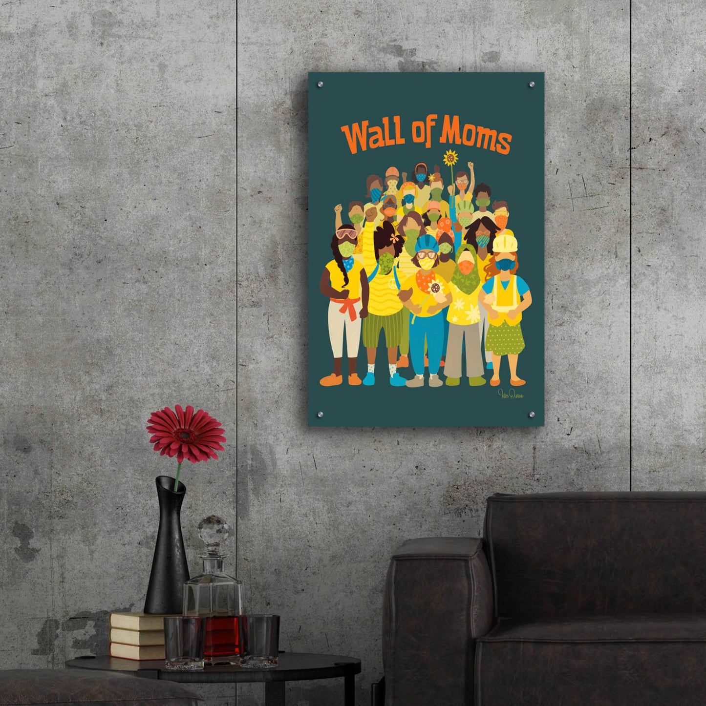 Epic Art 'Wall of Moms' by Kris Duran, Acrylic Glass Wall Art,24x36