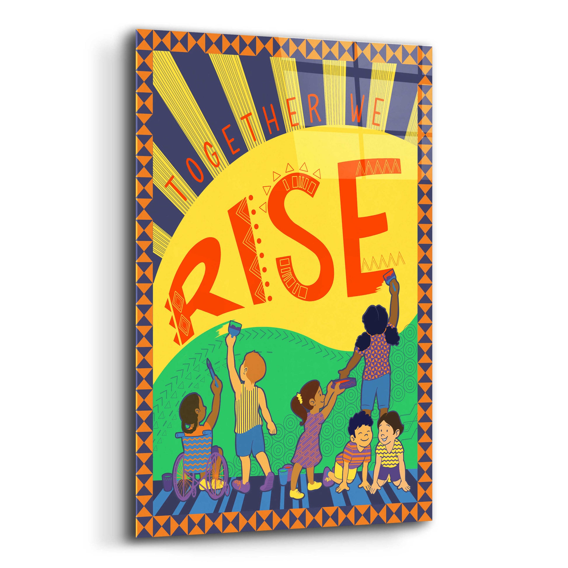 Epic Art 'Together We Rise' by Kris Duran, Acrylic Glass Wall Art,12x16