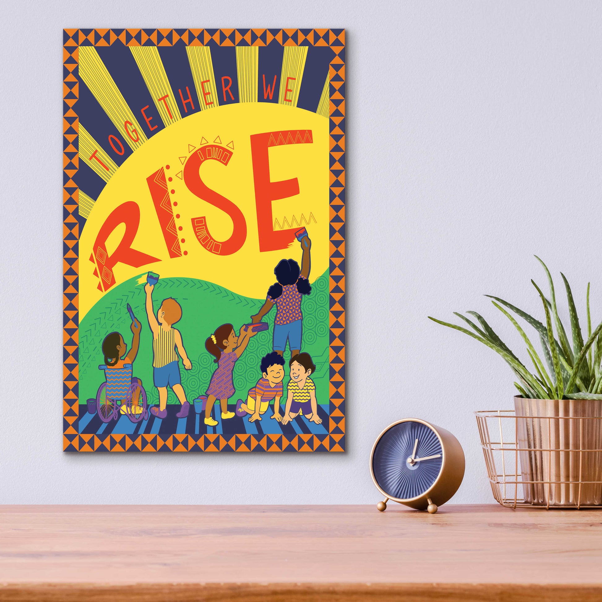 Epic Art 'Together We Rise' by Kris Duran, Acrylic Glass Wall Art,12x16