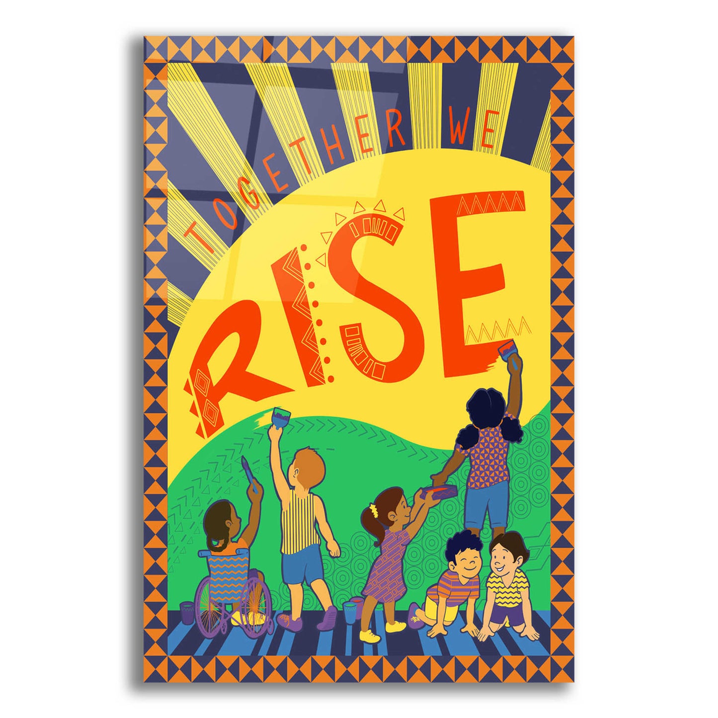 Epic Art 'Together We Rise' by Kris Duran, Acrylic Glass Wall Art,12x16