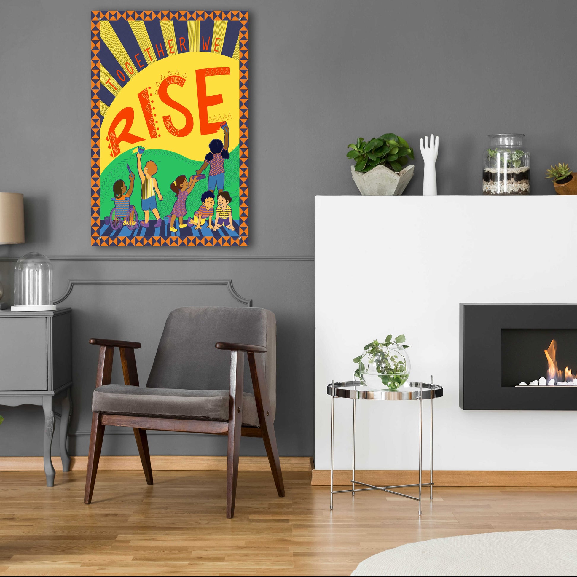 Epic Art 'Together We Rise' by Kris Duran, Acrylic Glass Wall Art,24x36