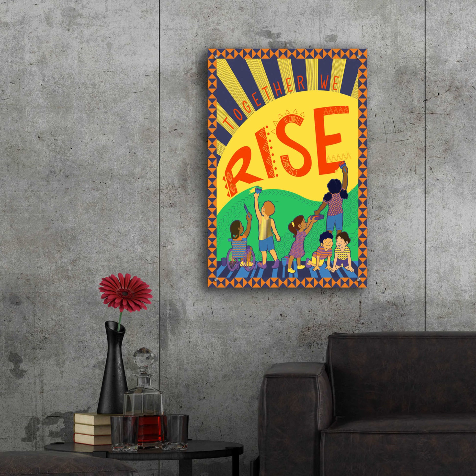 Epic Art 'Together We Rise' by Kris Duran, Acrylic Glass Wall Art,24x36