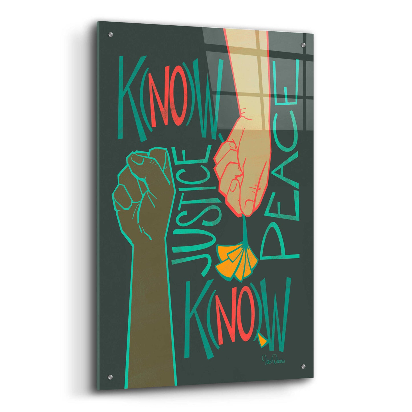 Epic Art 'Know Justice' by Kris Duran, Acrylic Glass Wall Art,24x36