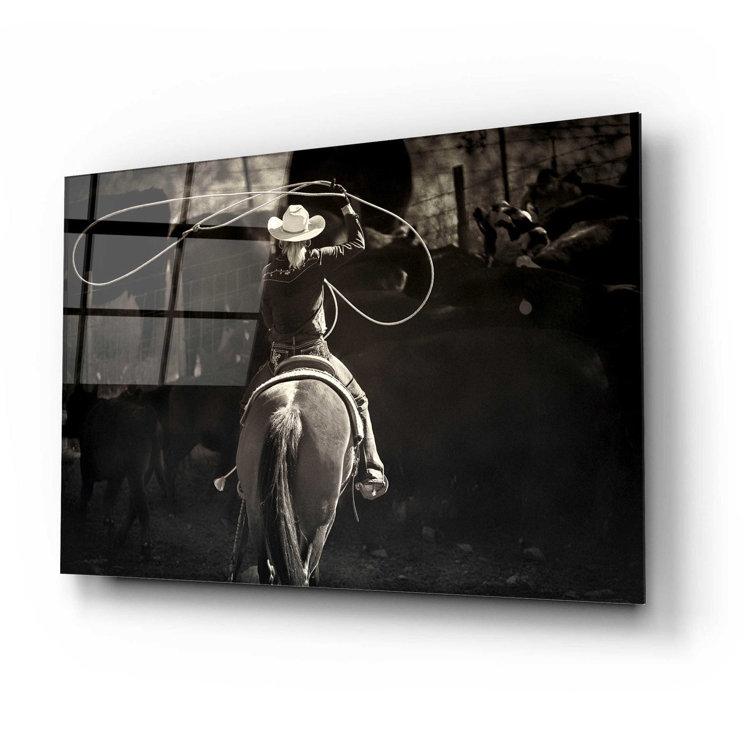 Epic Art 'American Cowgirl' by Lisa Dearing, Acrylic Glass Wall Art,24x16