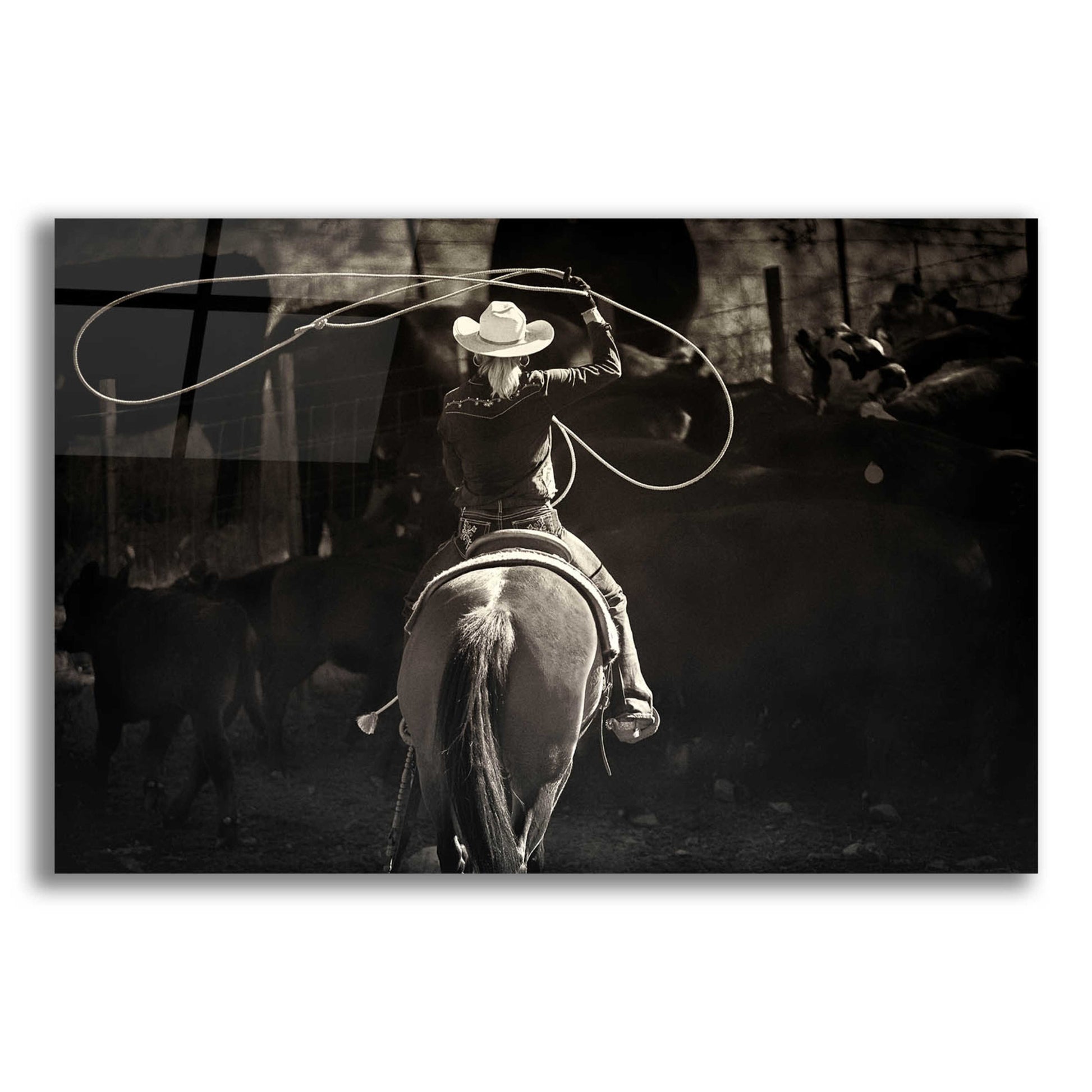 Epic Art 'American Cowgirl' by Lisa Dearing, Acrylic Glass Wall Art,24x16