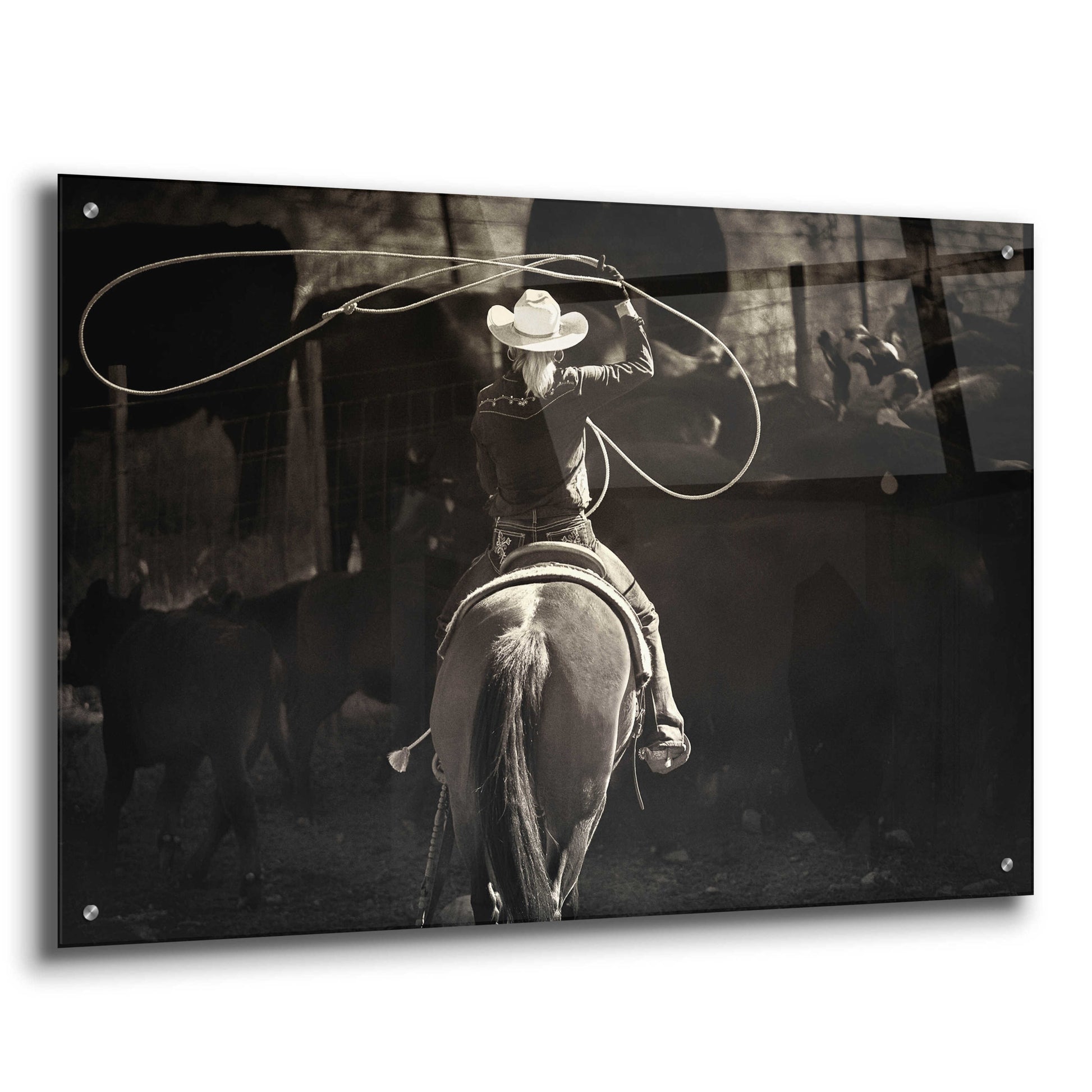 Epic Art 'American Cowgirl' by Lisa Dearing, Acrylic Glass Wall Art,36x24