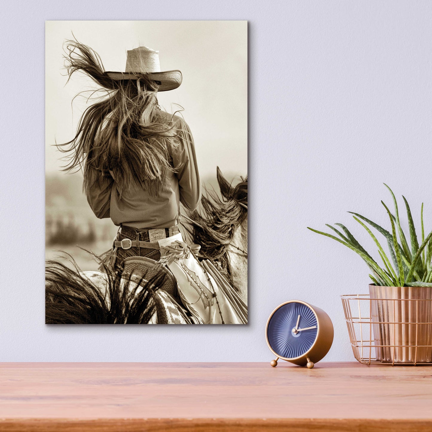 Epic Art 'Cowgirl' by Lisa Dearing, Acrylic Glass Wall Art,12x16